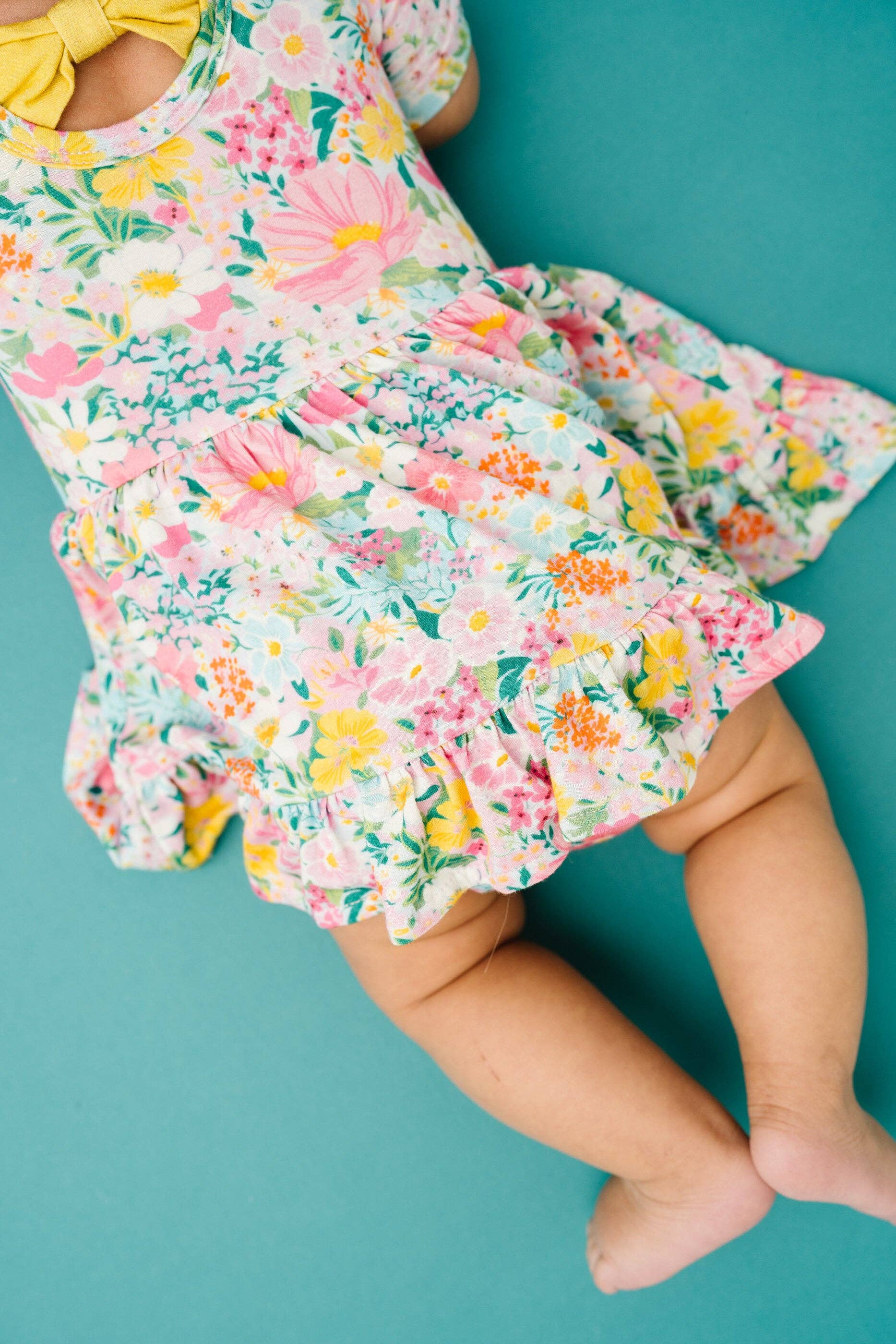 Garden Glow Short Sleeve Bodysuit Bamboo Dress