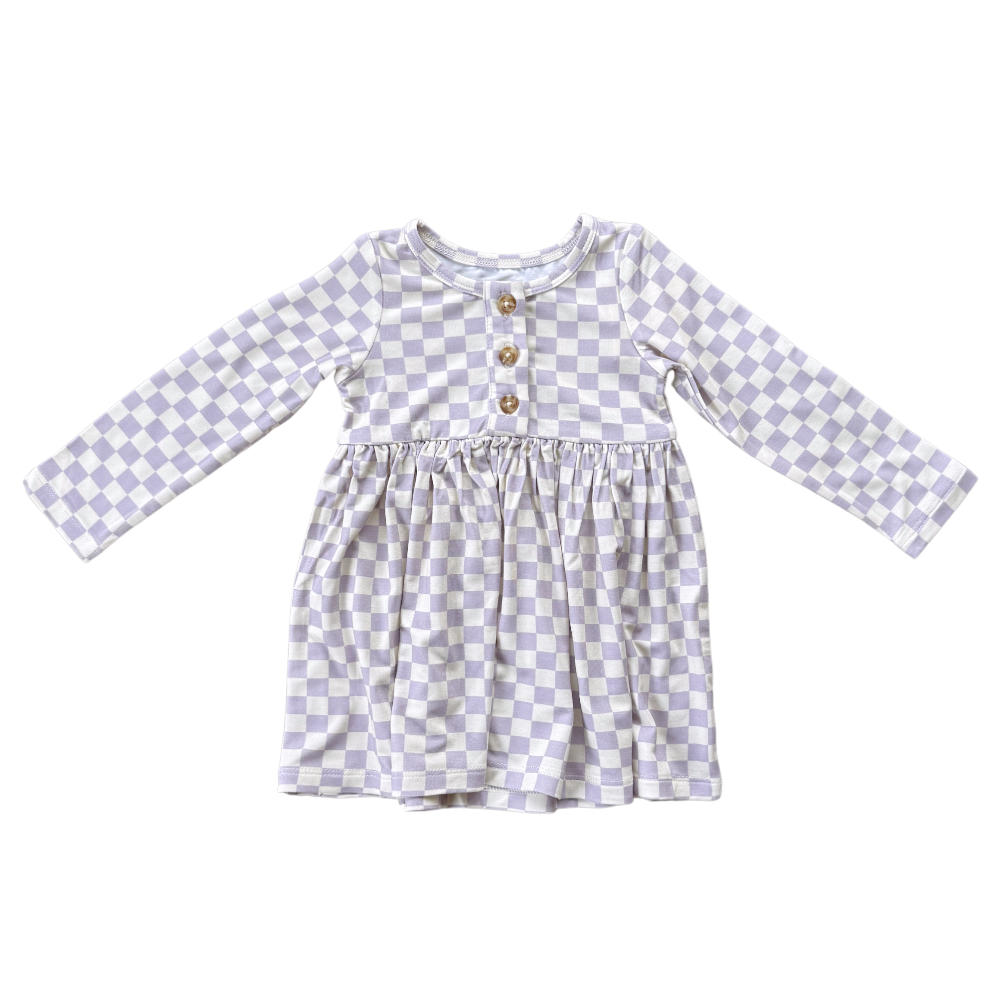 Long Sleeve Henley Dress Bamboo