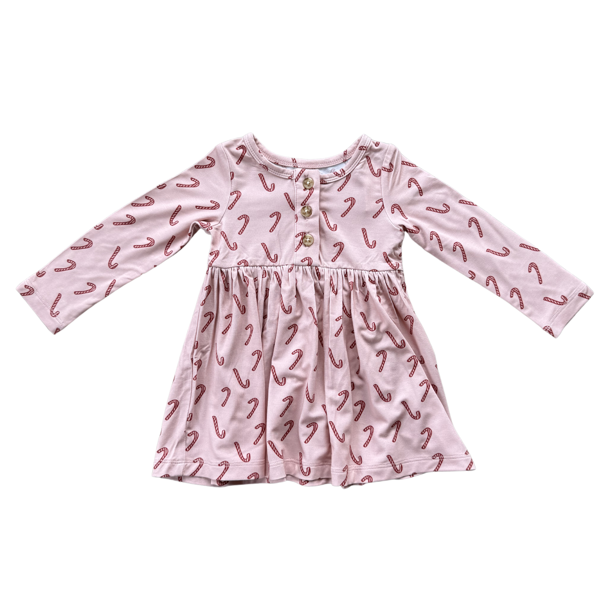 Long Sleeve Henley Dress Bamboo