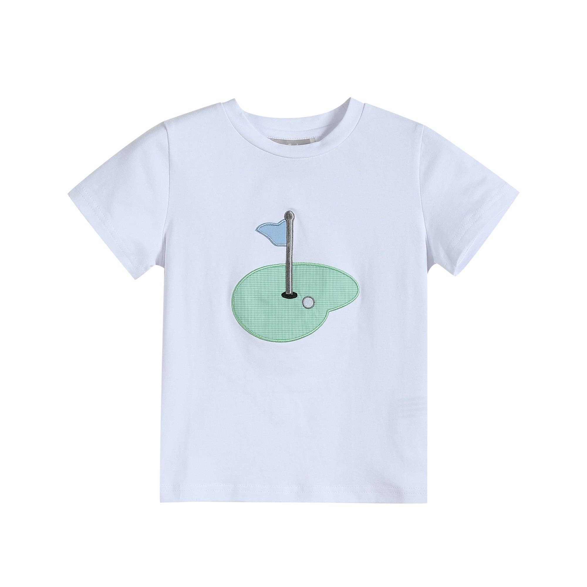 Blue Gingham Golf Hole Shirt and Shorts Set