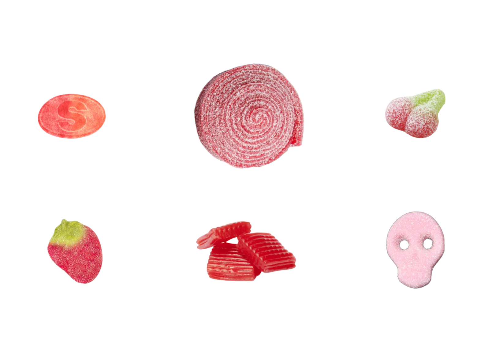Strawberry, Peach, & Cherry Swedish Candy Sampler Gummy Mix