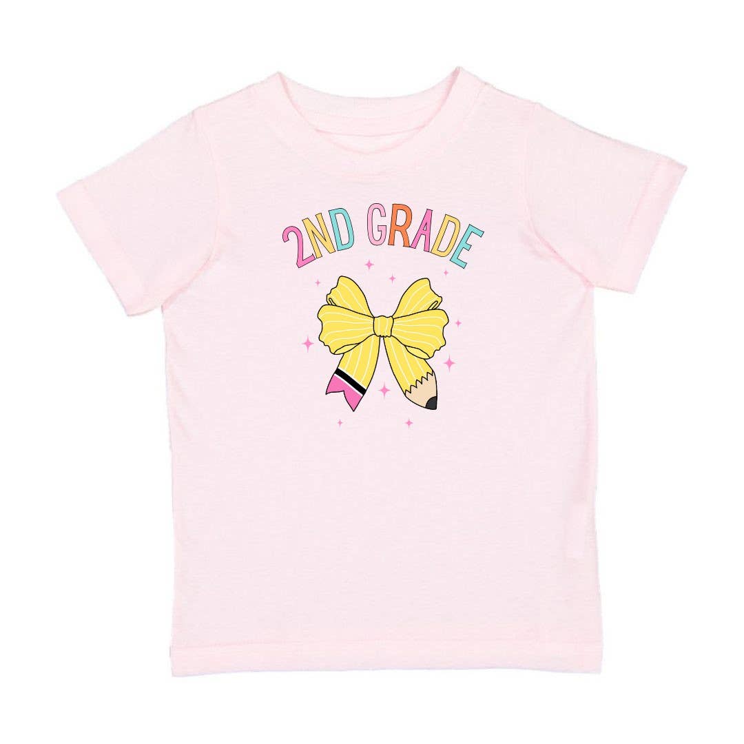 Second Grade Pencil Bow Short Sleeve T-Shirt