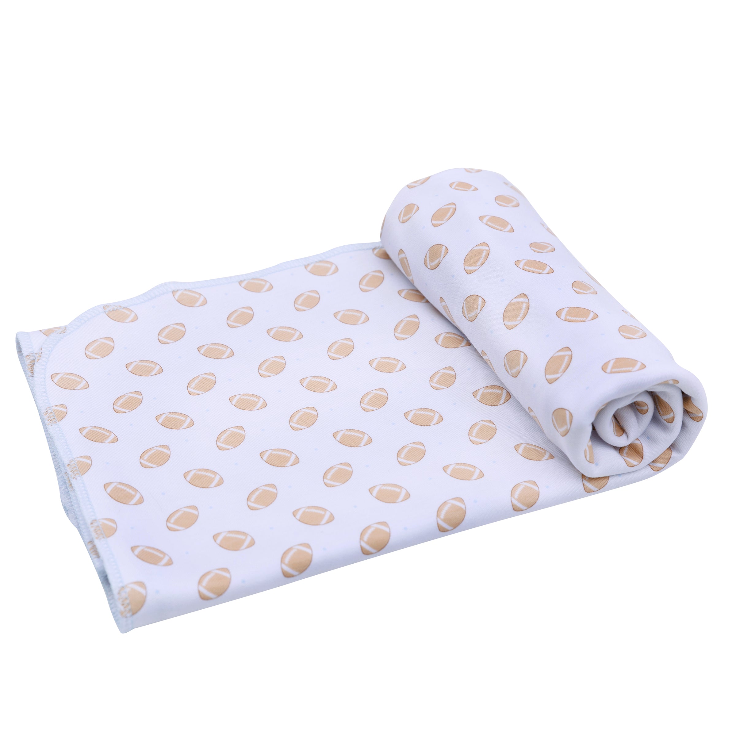 Touchdown Cutie Print Swaddle Blanket- Light Blue
