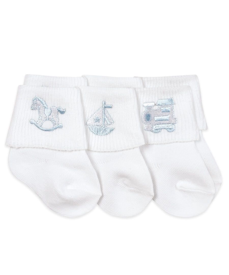 Baby Boy Applique Collection Turn Cuff Socks