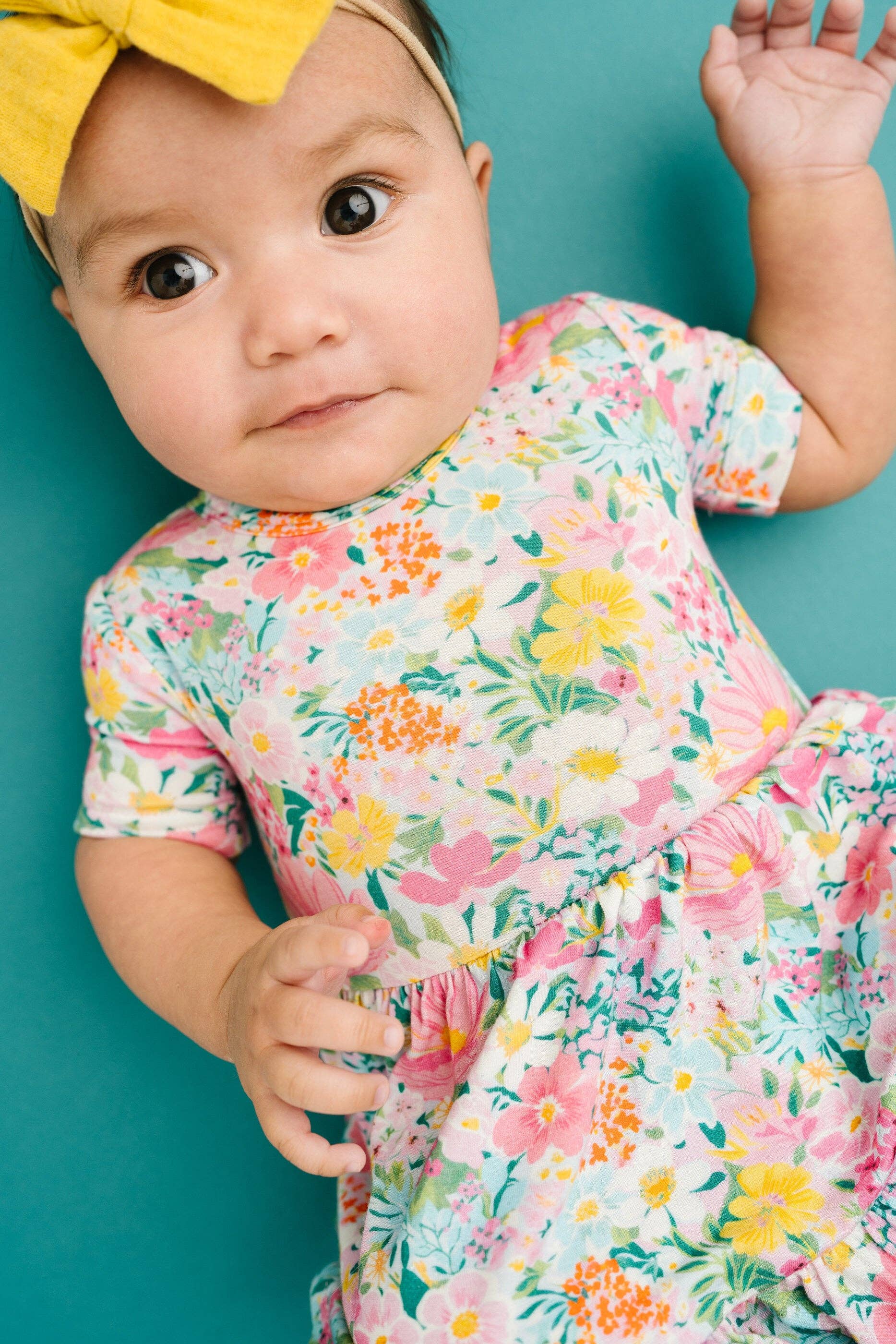 Garden Glow Short Sleeve Bodysuit Bamboo Dress