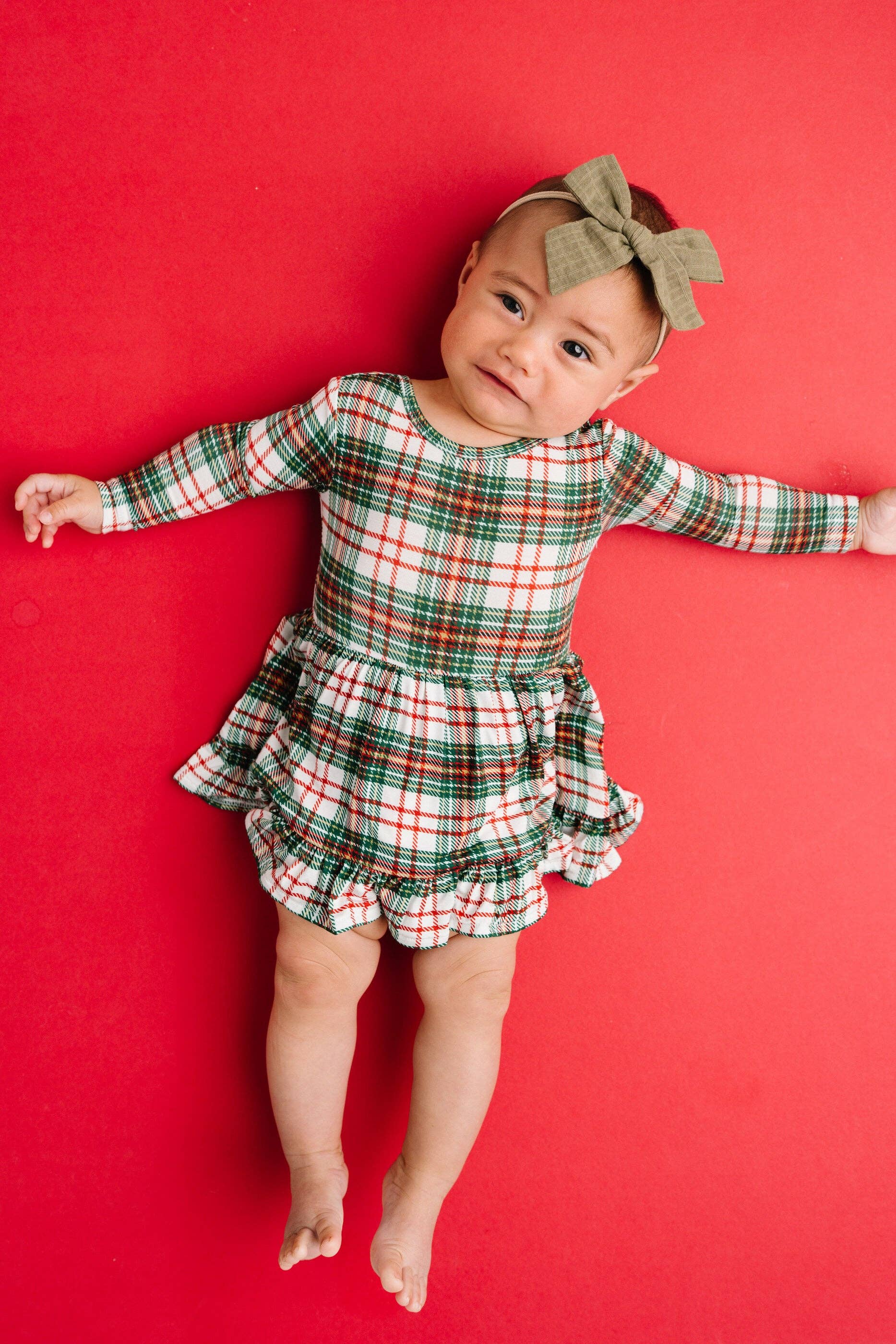 Christmas Plaid Bodysuit Bamboo Dress