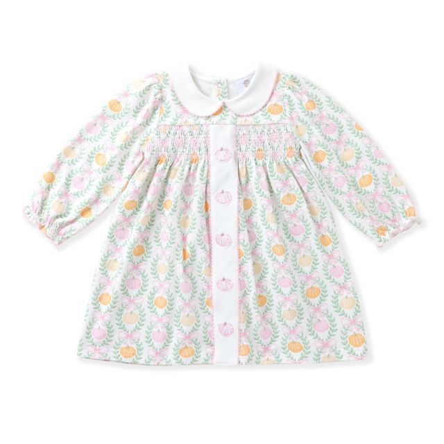 Pumpkins & Bows Embroidery Dress