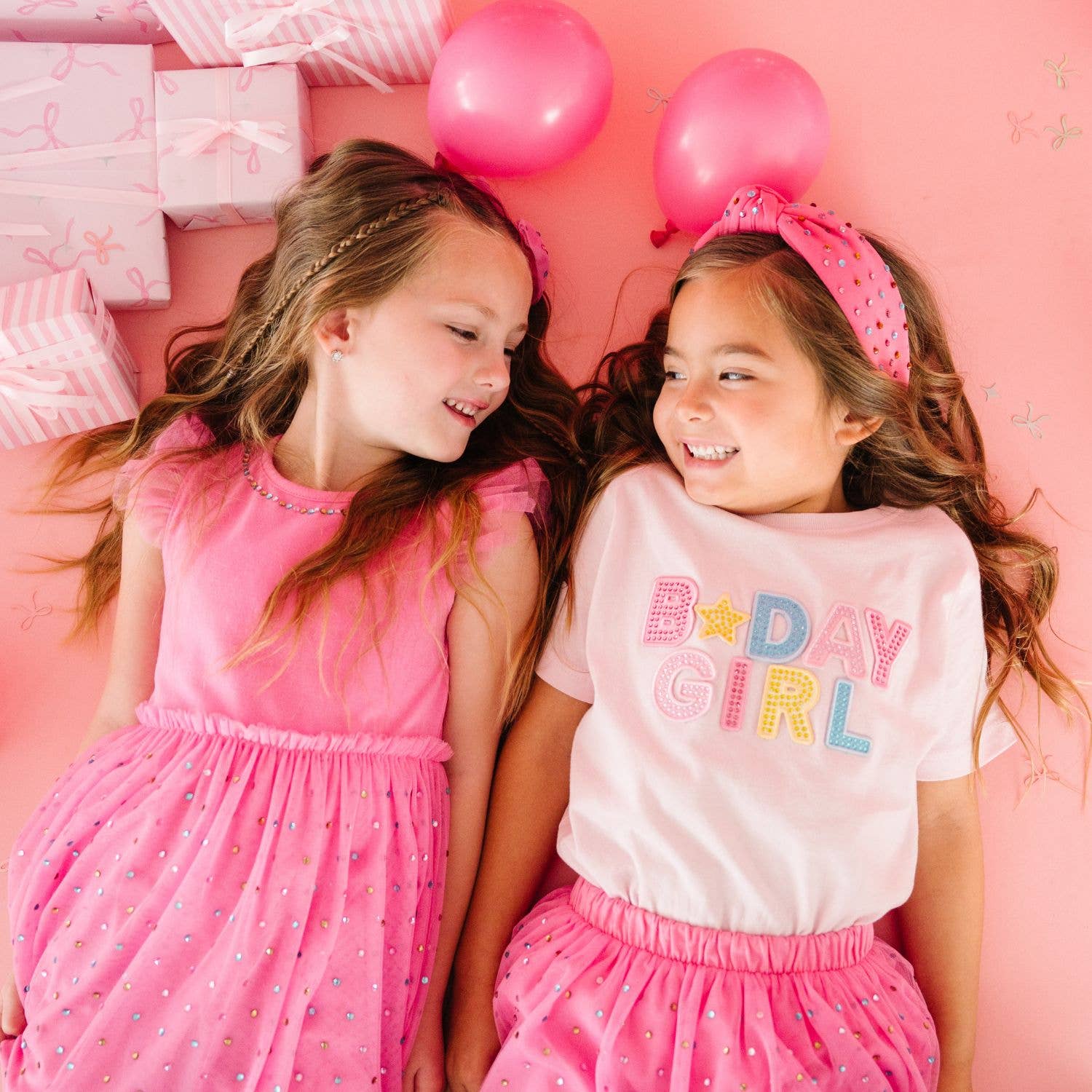 Birthday Girl Rhinestone Patch Short Sleeve T-Shirt - Kids