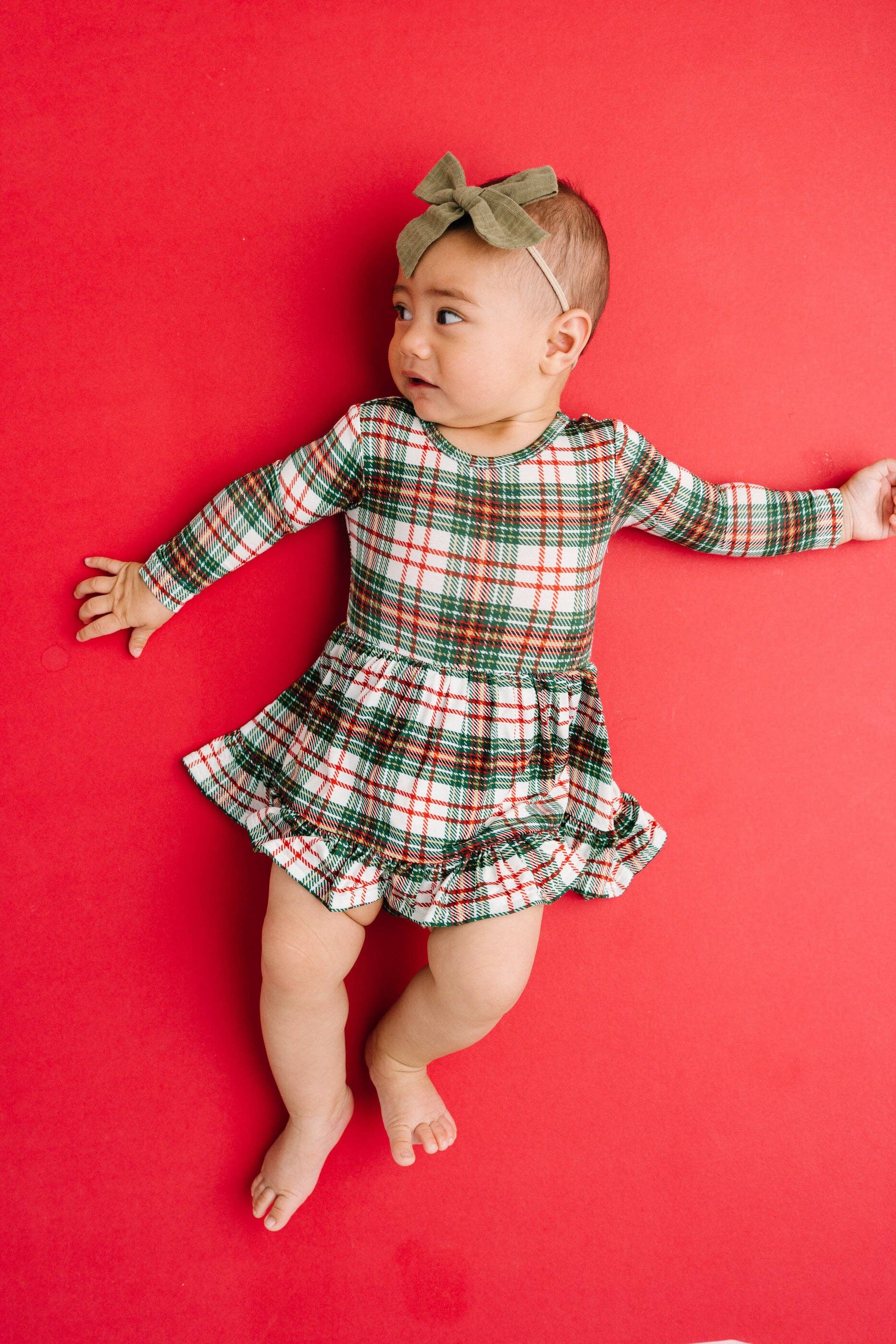 Christmas Plaid Bodysuit Bamboo Dress