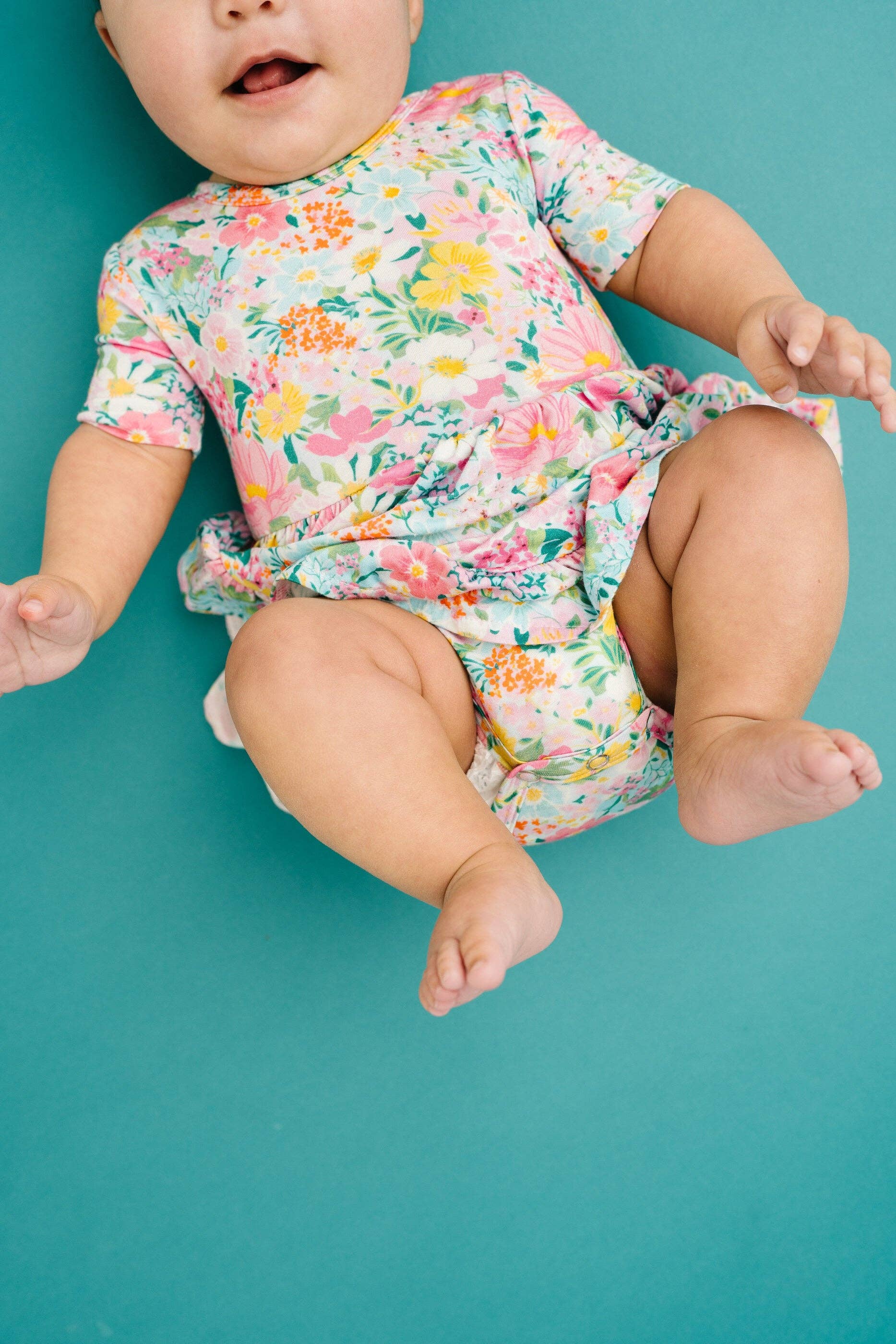Garden Glow Short Sleeve Bodysuit Bamboo Dress