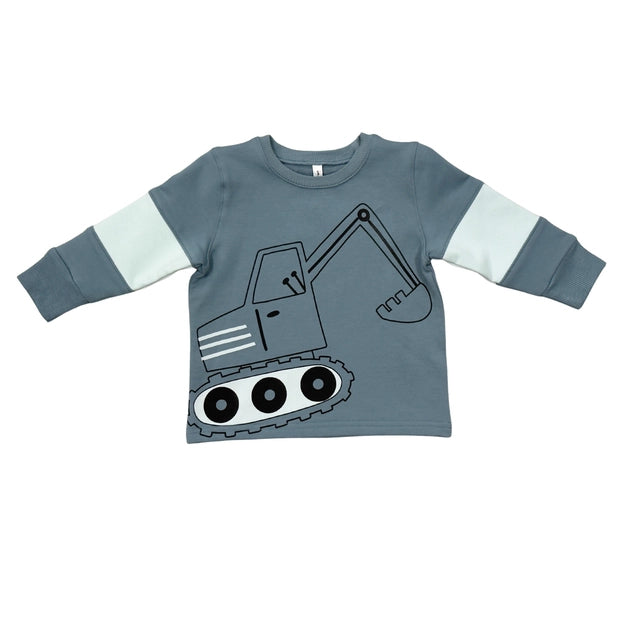 Boy's Crewneck Long Sleeve Sweatshirt - Excavator