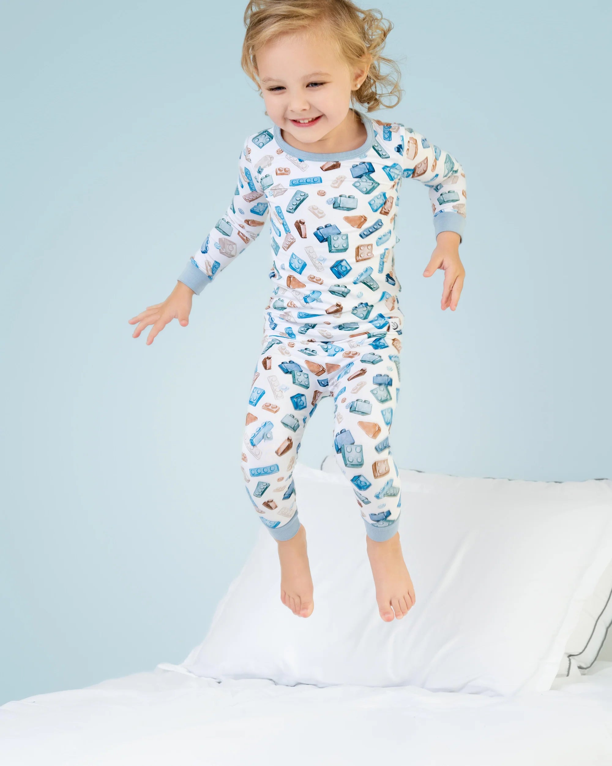 Block Party (Blue) Long Sleeve PJ's BDLJ