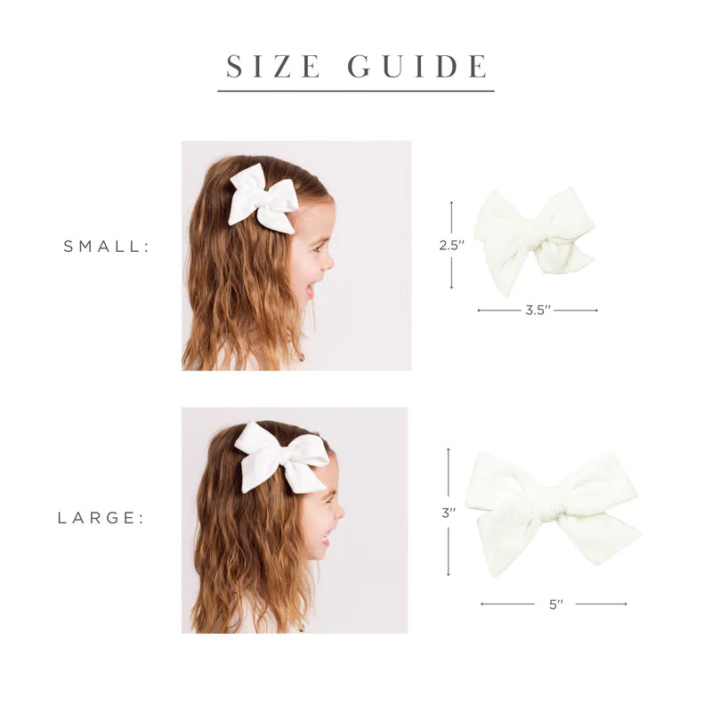 Velvet- Ivory Bow Clip