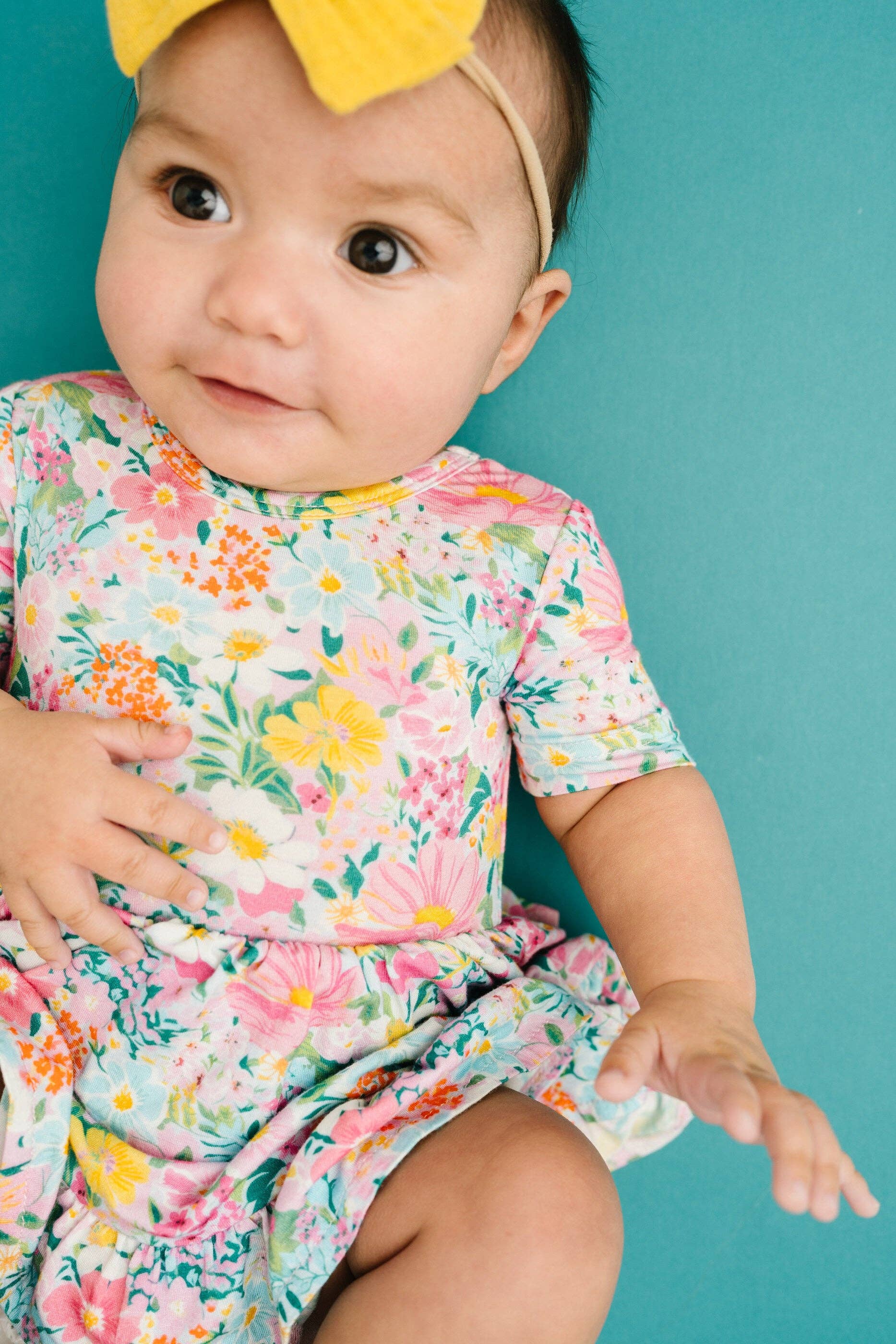 Garden Glow Short Sleeve Bodysuit Bamboo Dress