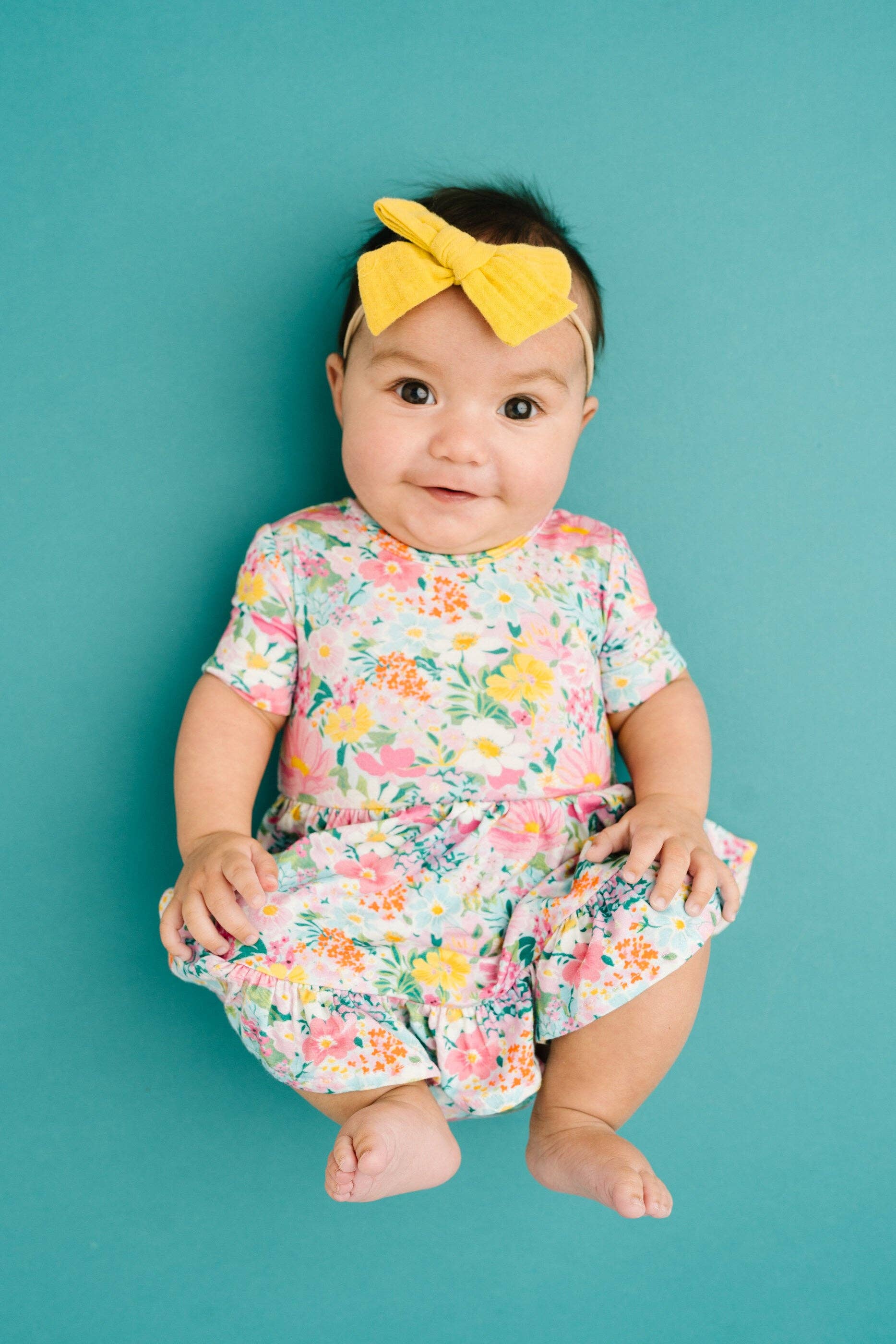 Garden Glow Short Sleeve Bodysuit Bamboo Dress