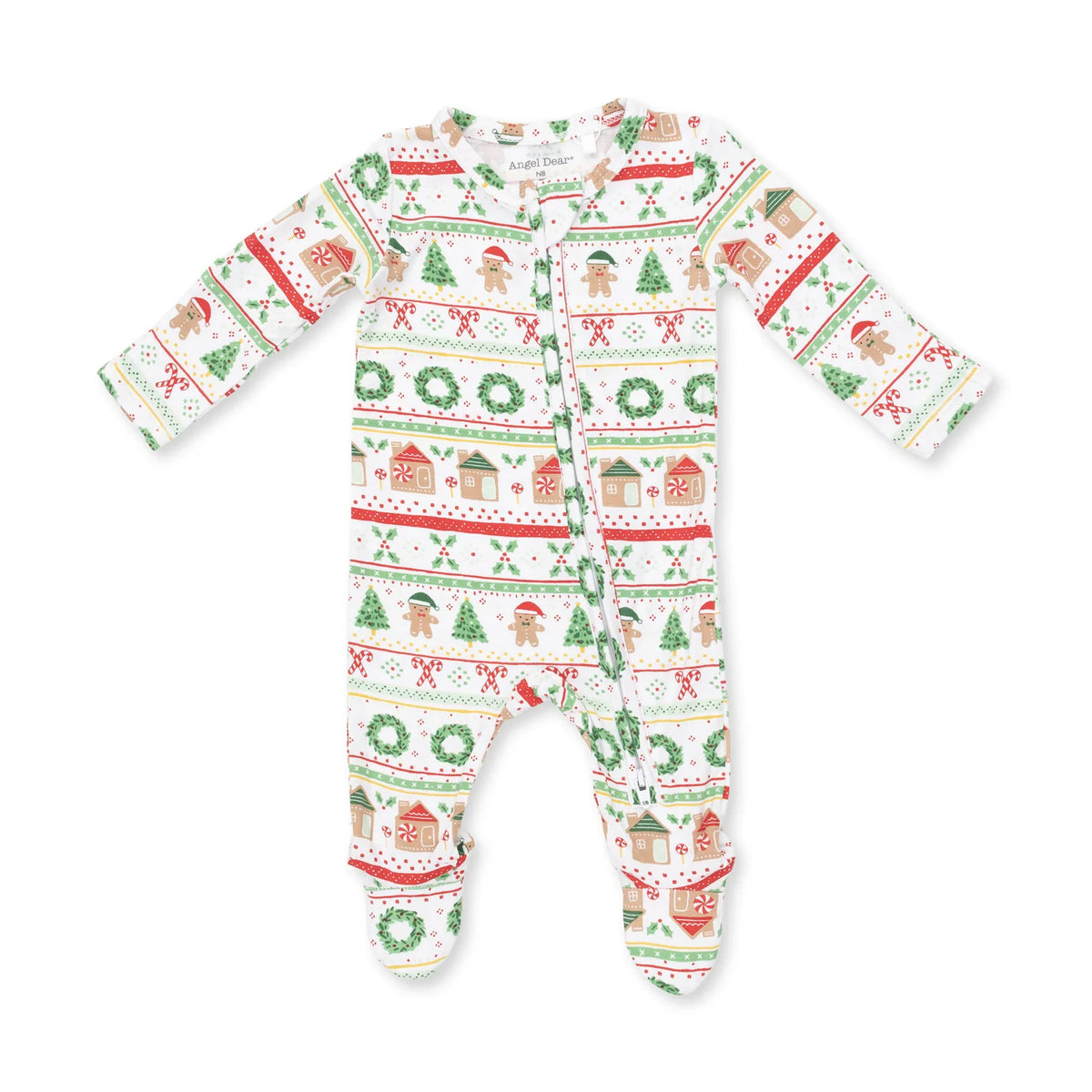Gingerbread Fair Isle Uni - Bamboo Zipper Footie