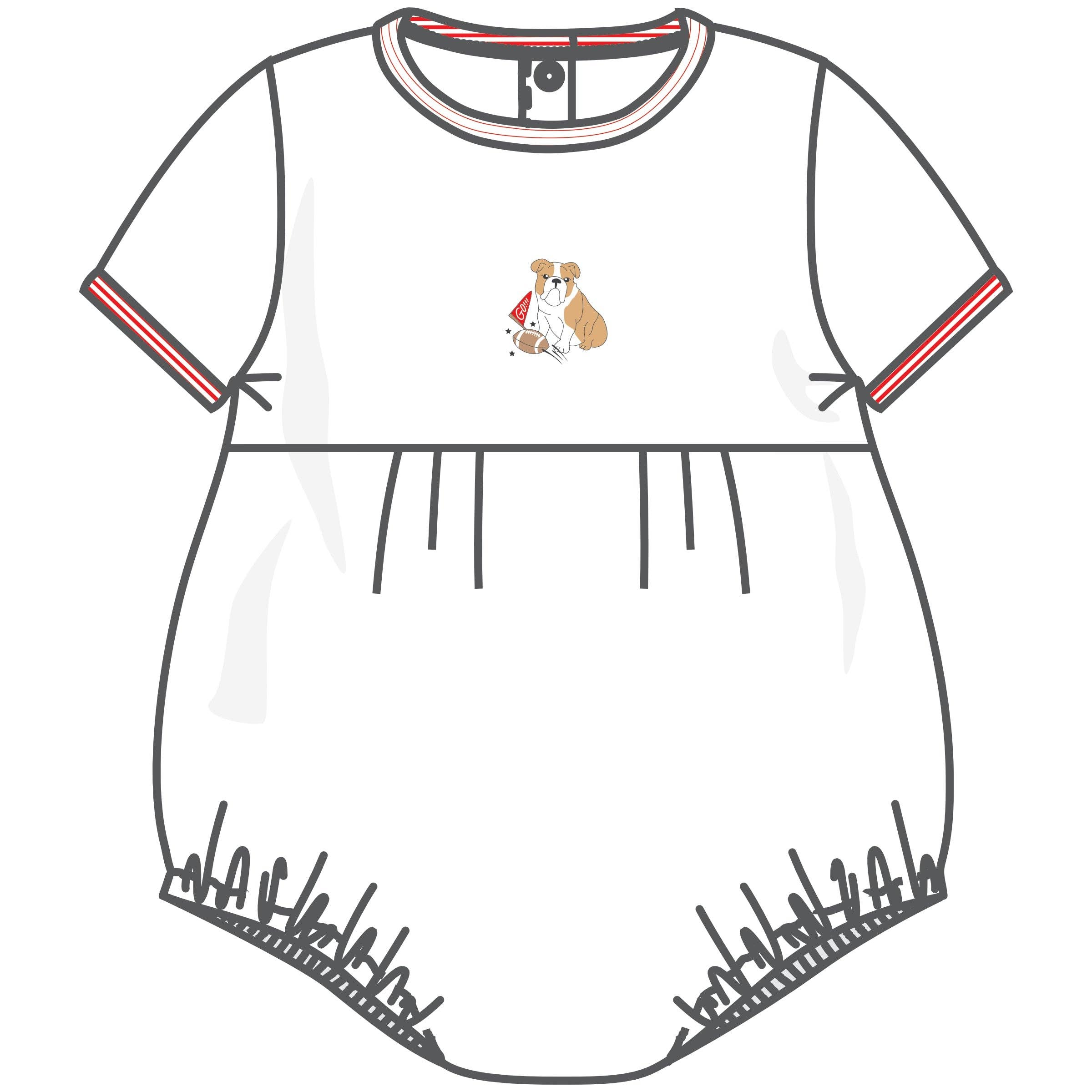 Go Dawgs! Embroidered Boy Bubble