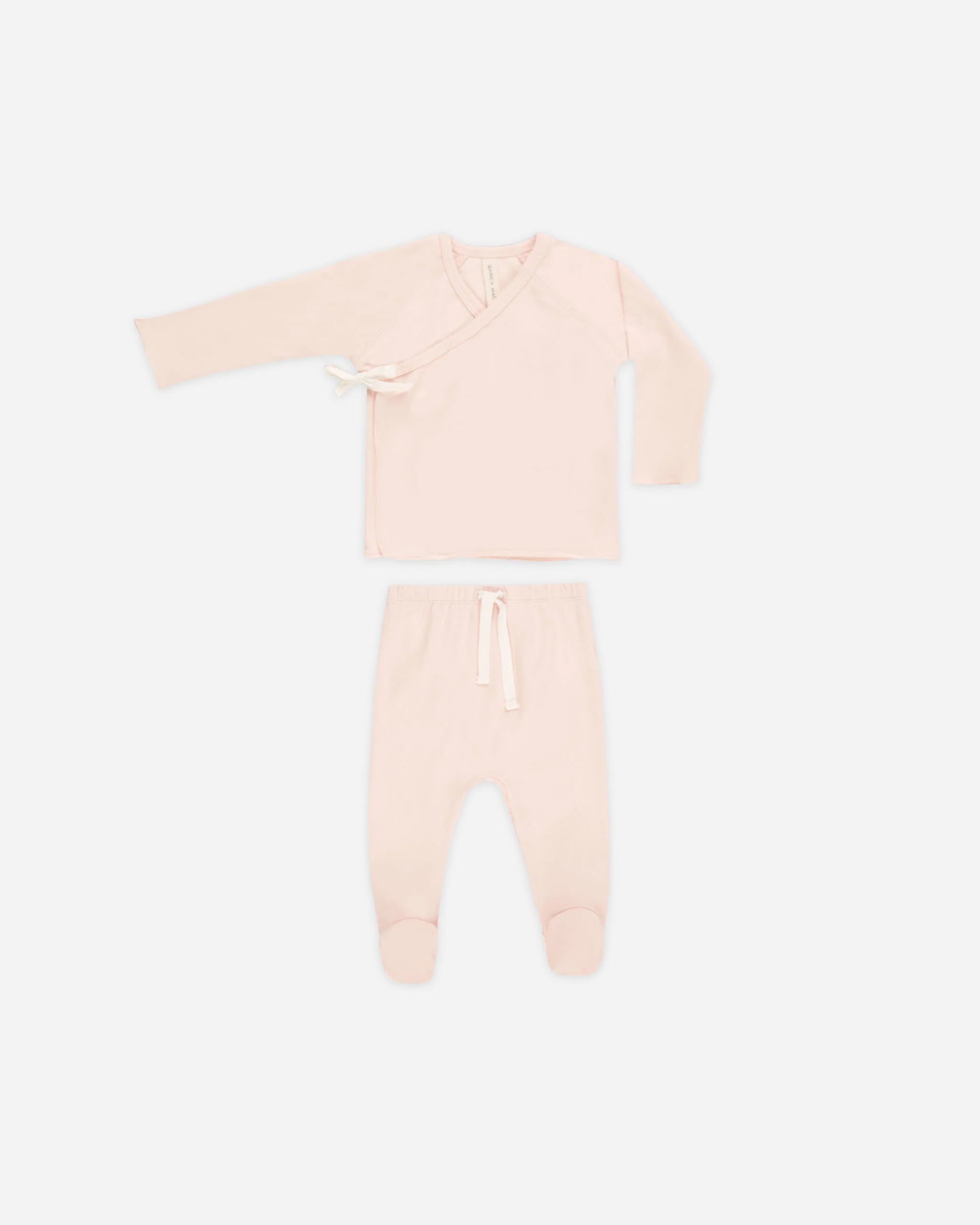 Wrap Top + Footed Pant Set || Rose