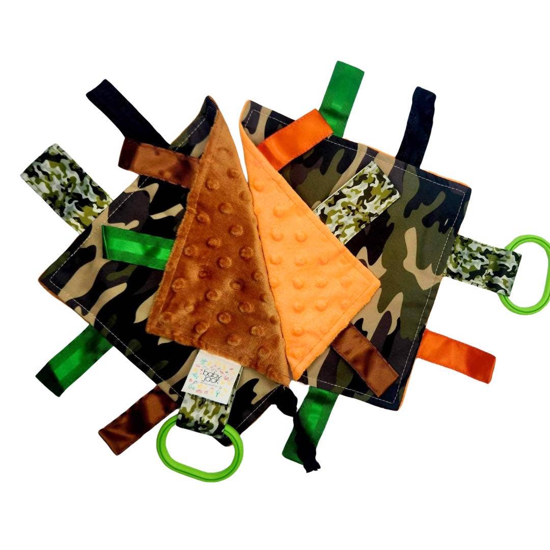 Camouflage Woods Hunter Blaze Orange Crinkle Tag Square Toy