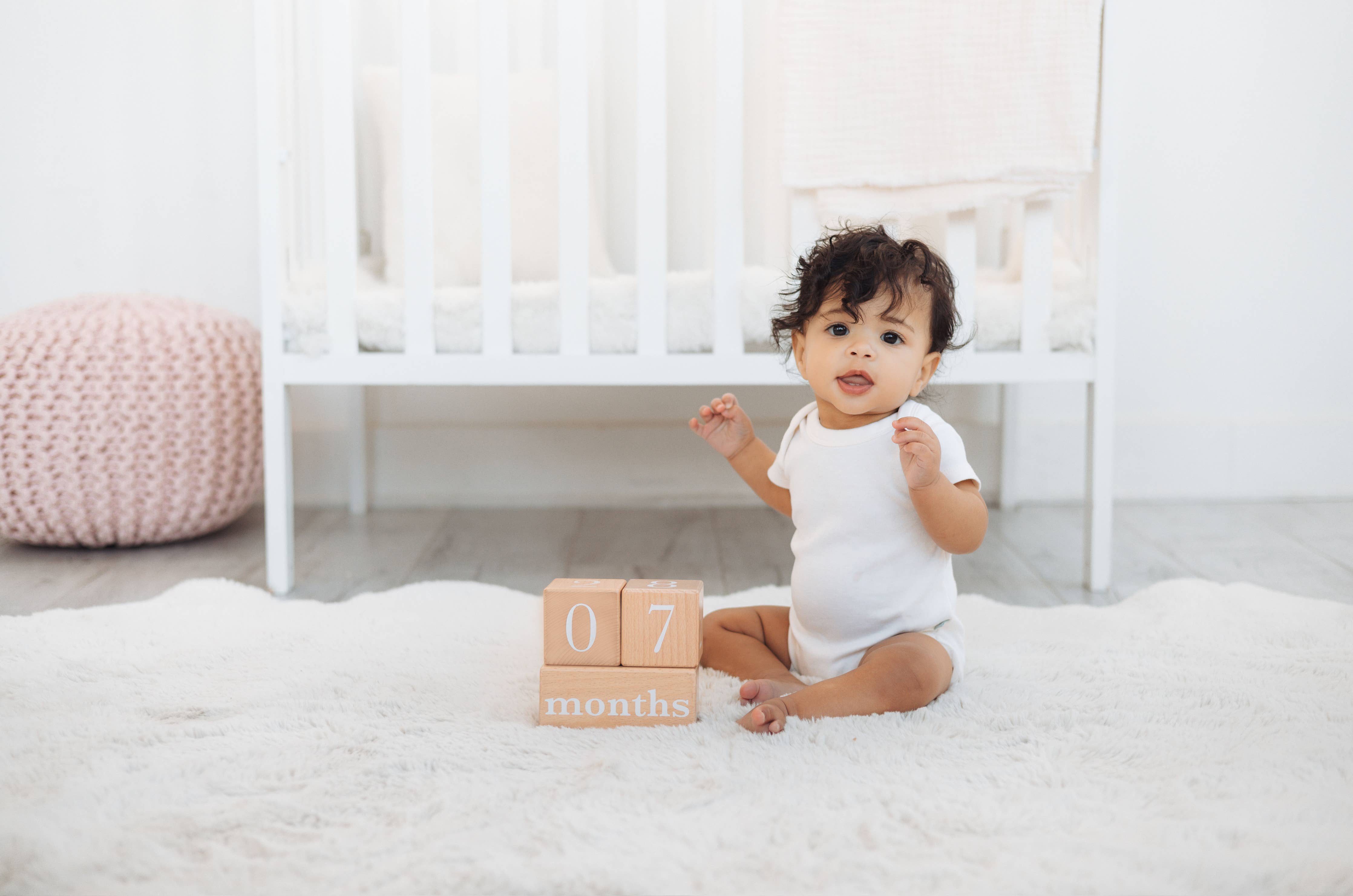 Natural Wooden Milestone Blocks Photo Prop