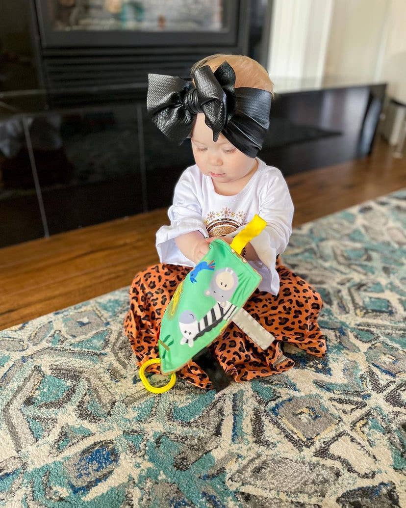 Jungle Zoo Crinkle Tag Square 8x8 Baby Teach @ Home Toy