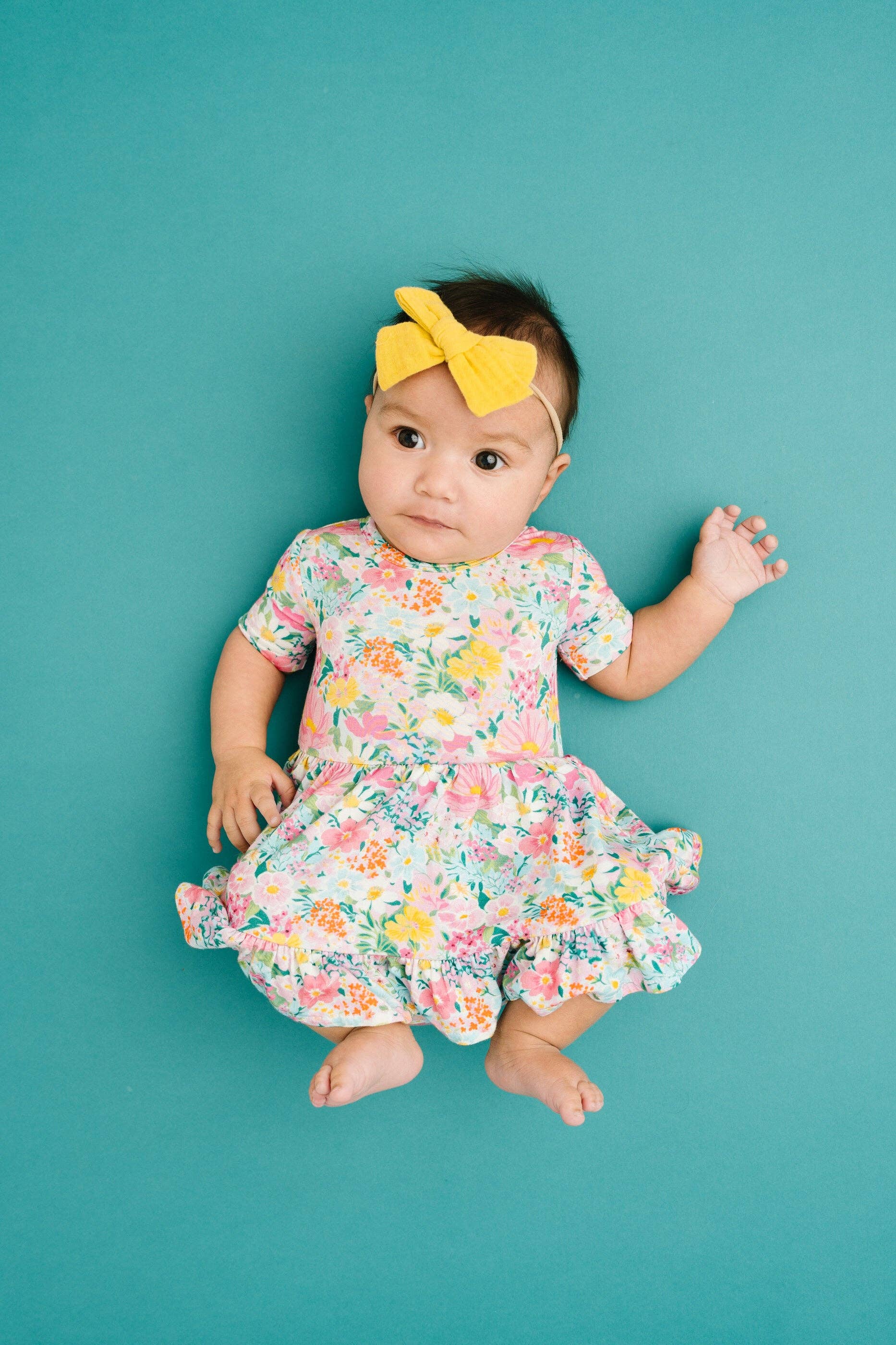 Garden Glow Short Sleeve Bodysuit Bamboo Dress