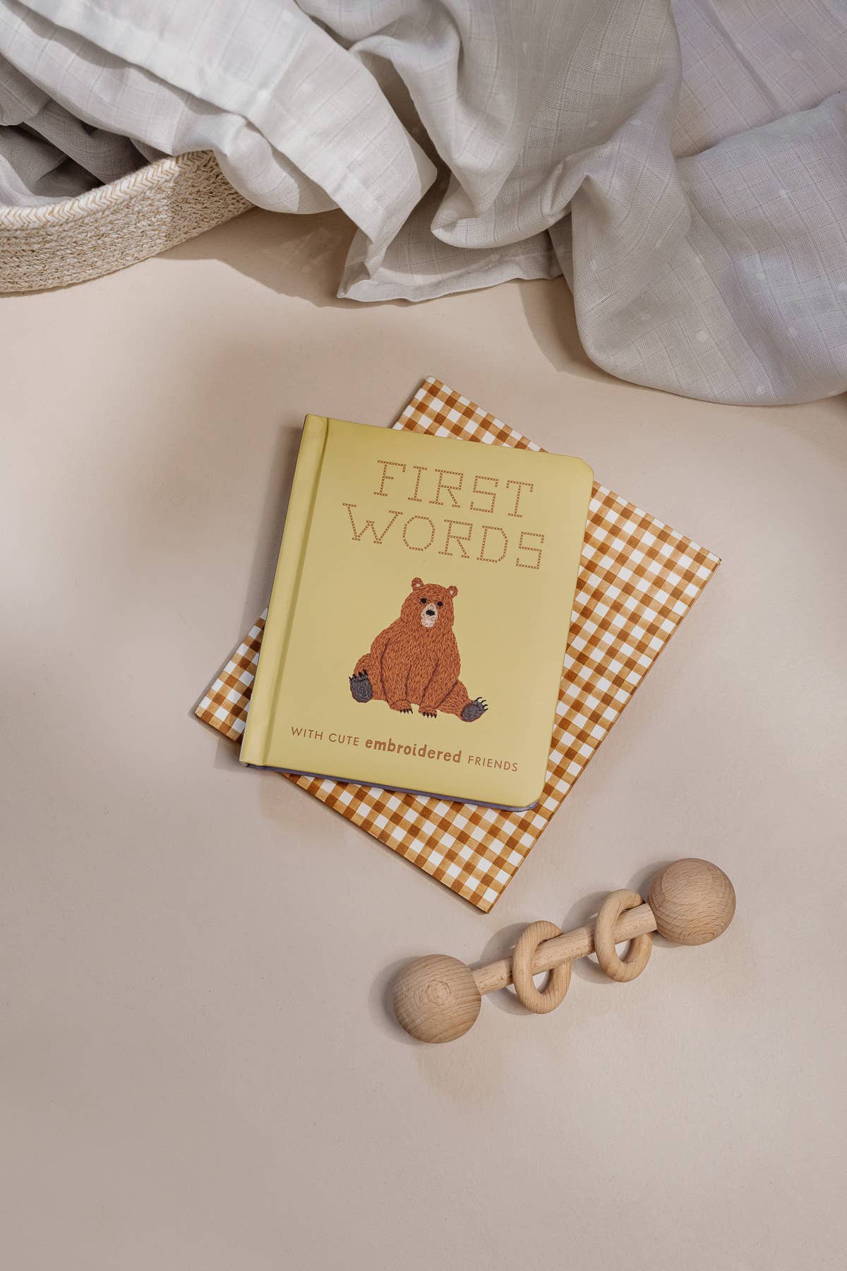 First Words w/ Cute Embroidered Friends (easter basket)