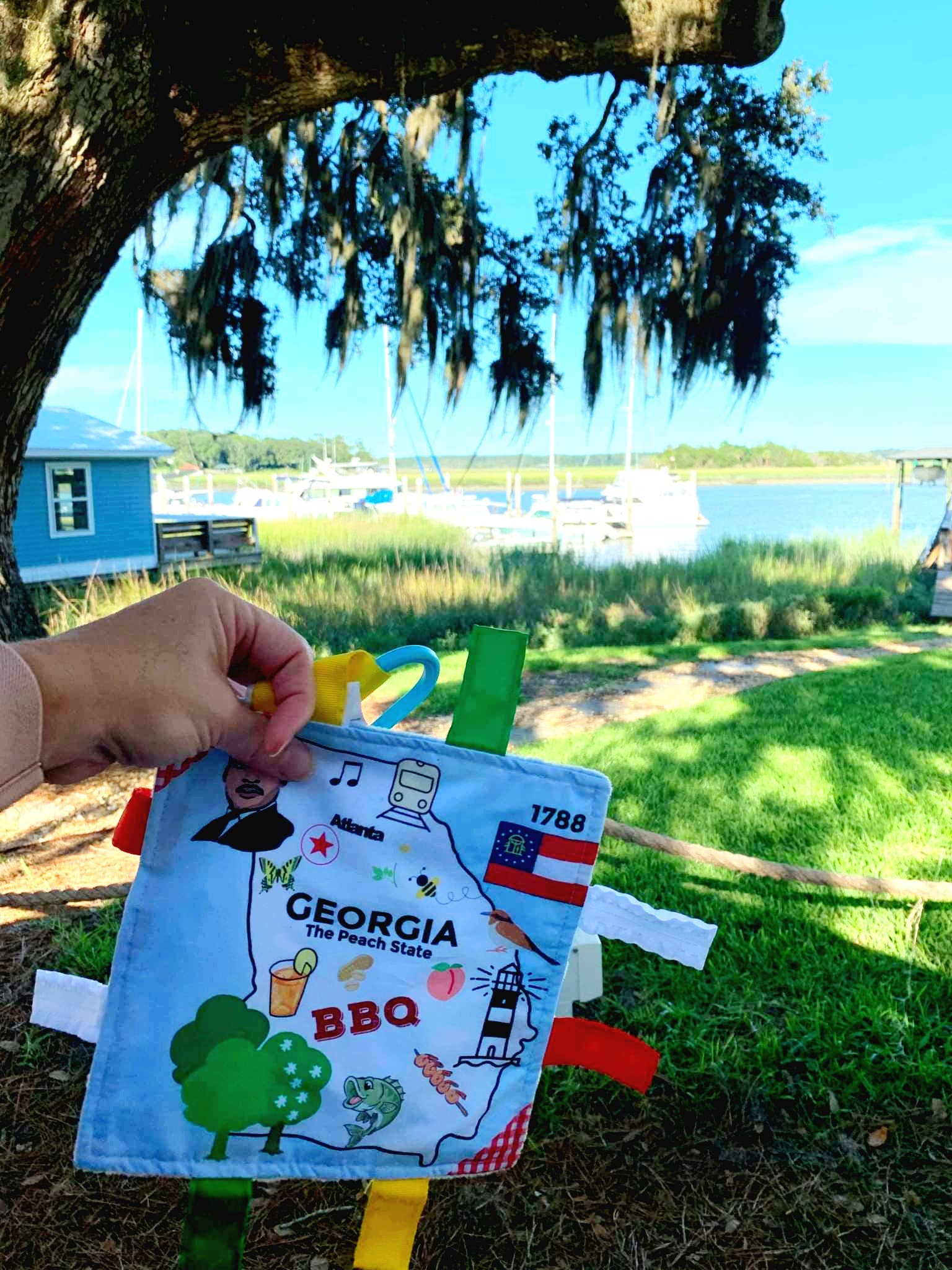 Georgia State Baby Learning Crinkle Tag Square 8"x 8" Toy