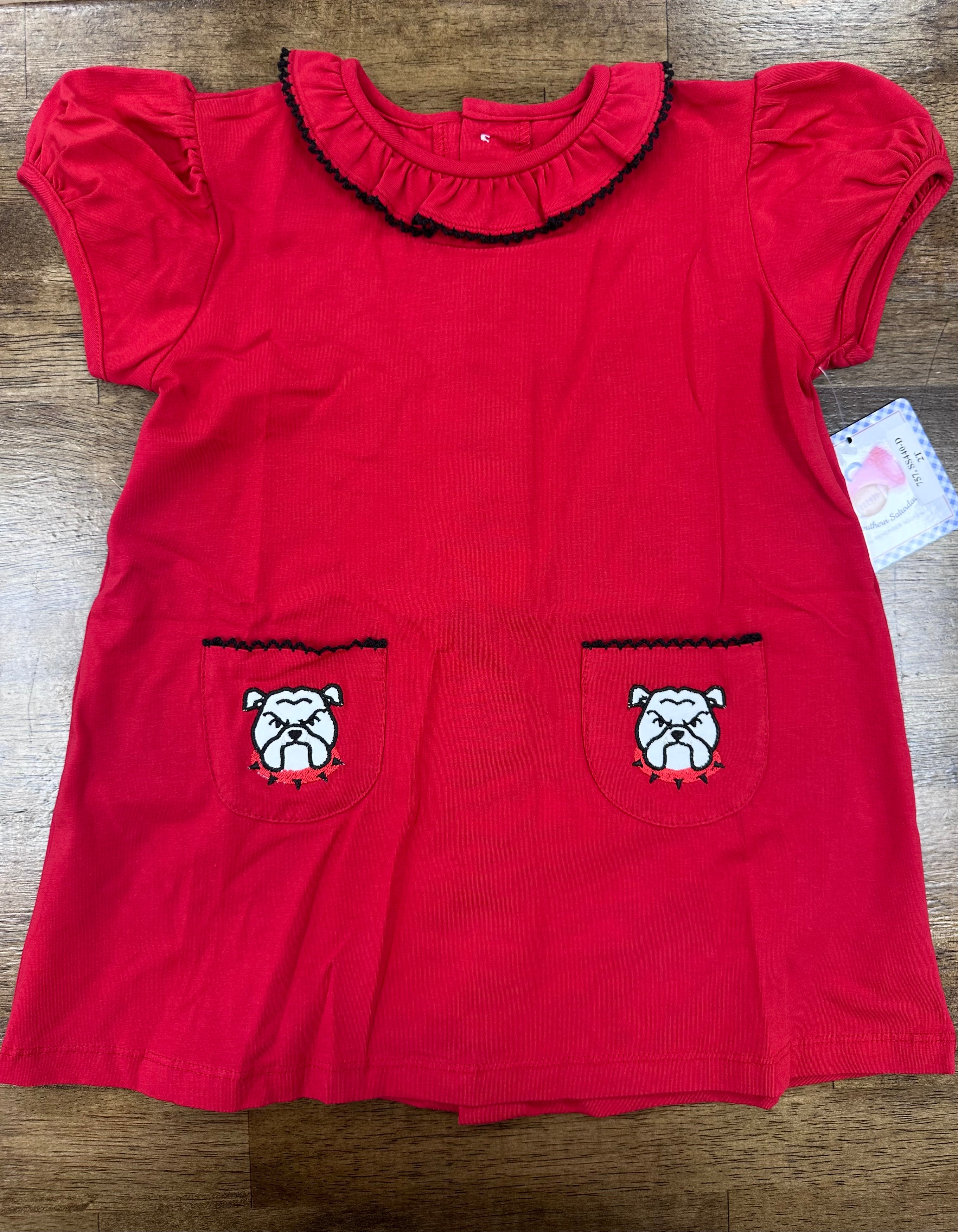 Bulldog Red/Black Dress