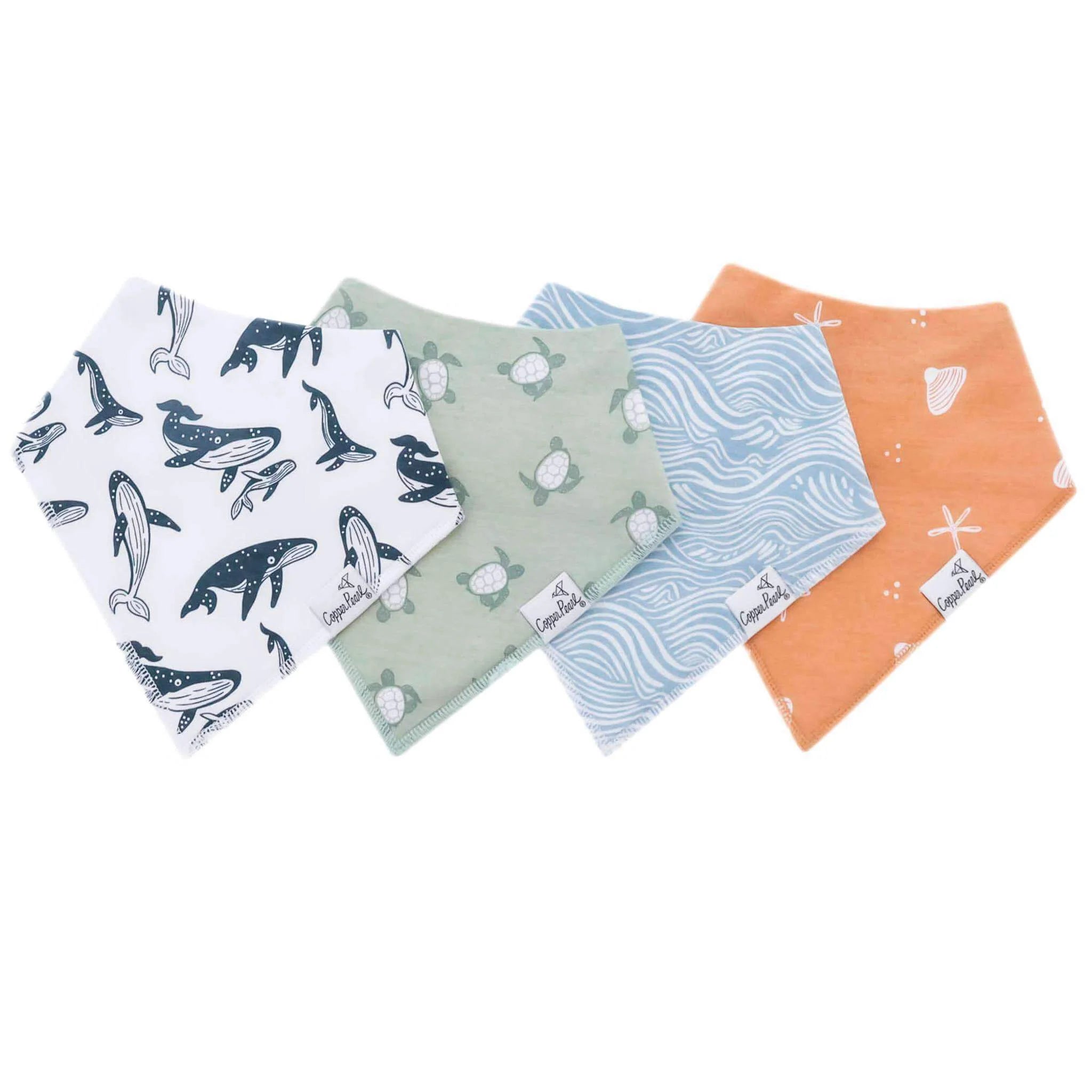4 Pack Baby Bandana Bibs - Cove