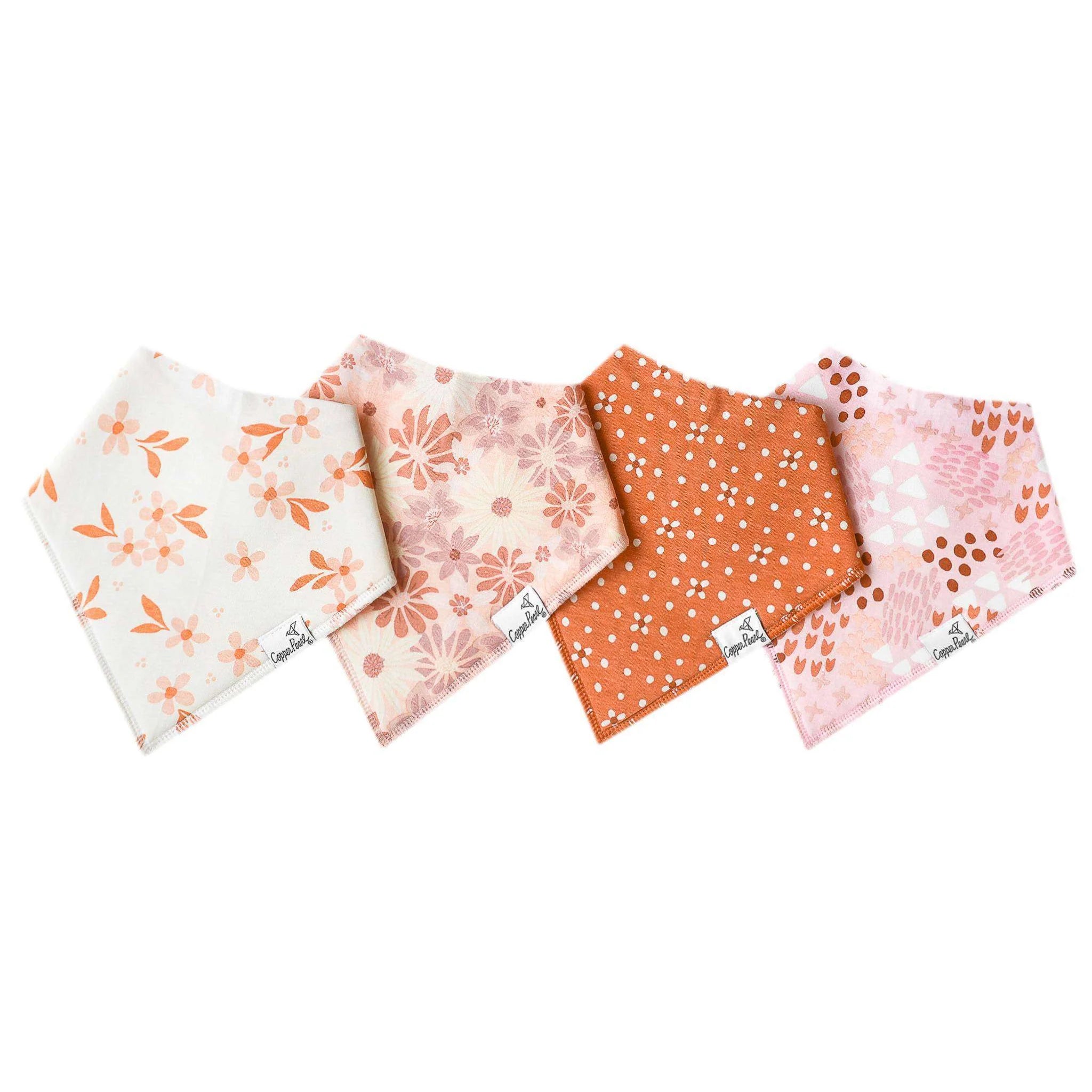 4 Pack Baby Bandana Bibs - Rue