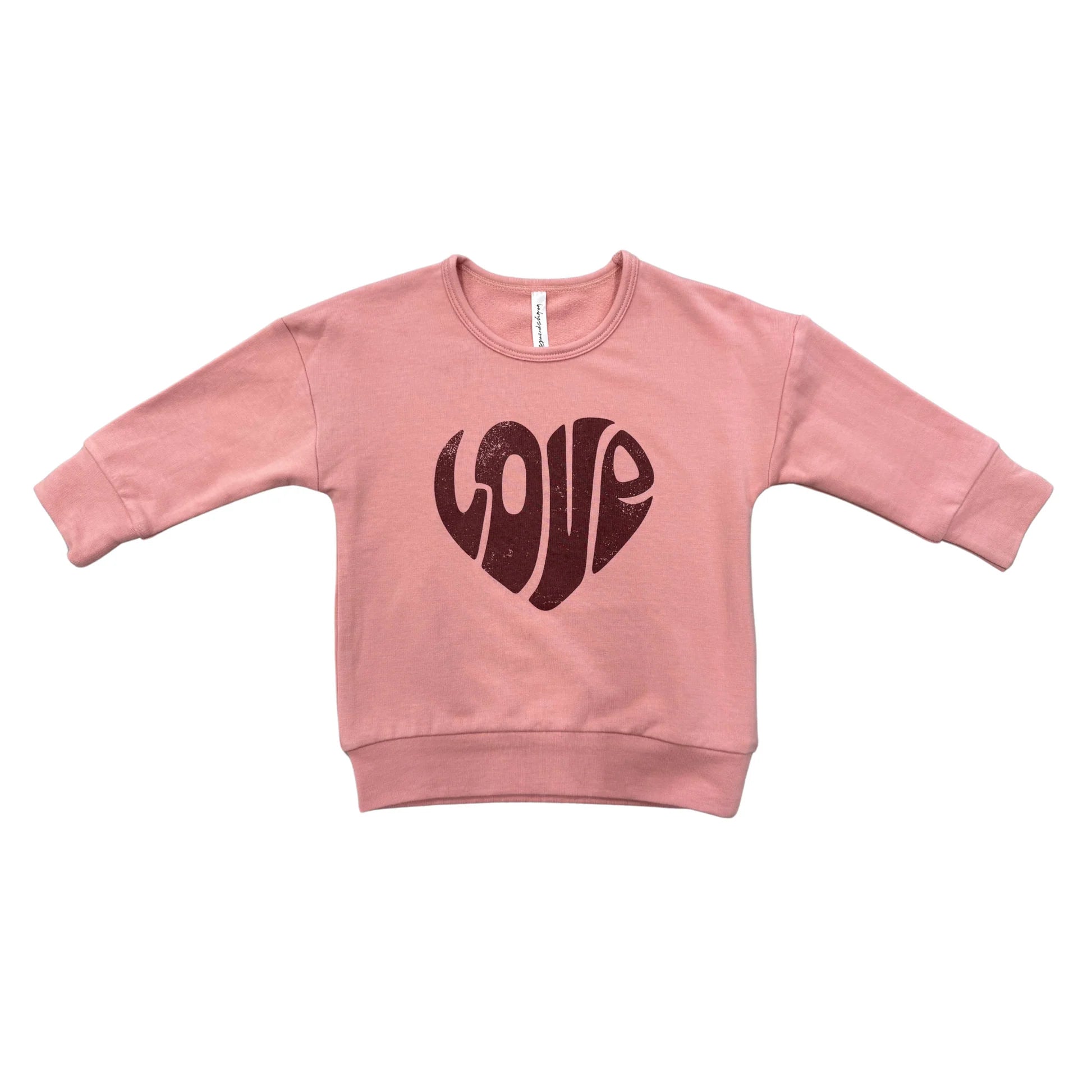 Drop-Shoulder Pullover-Love in Rose Brown