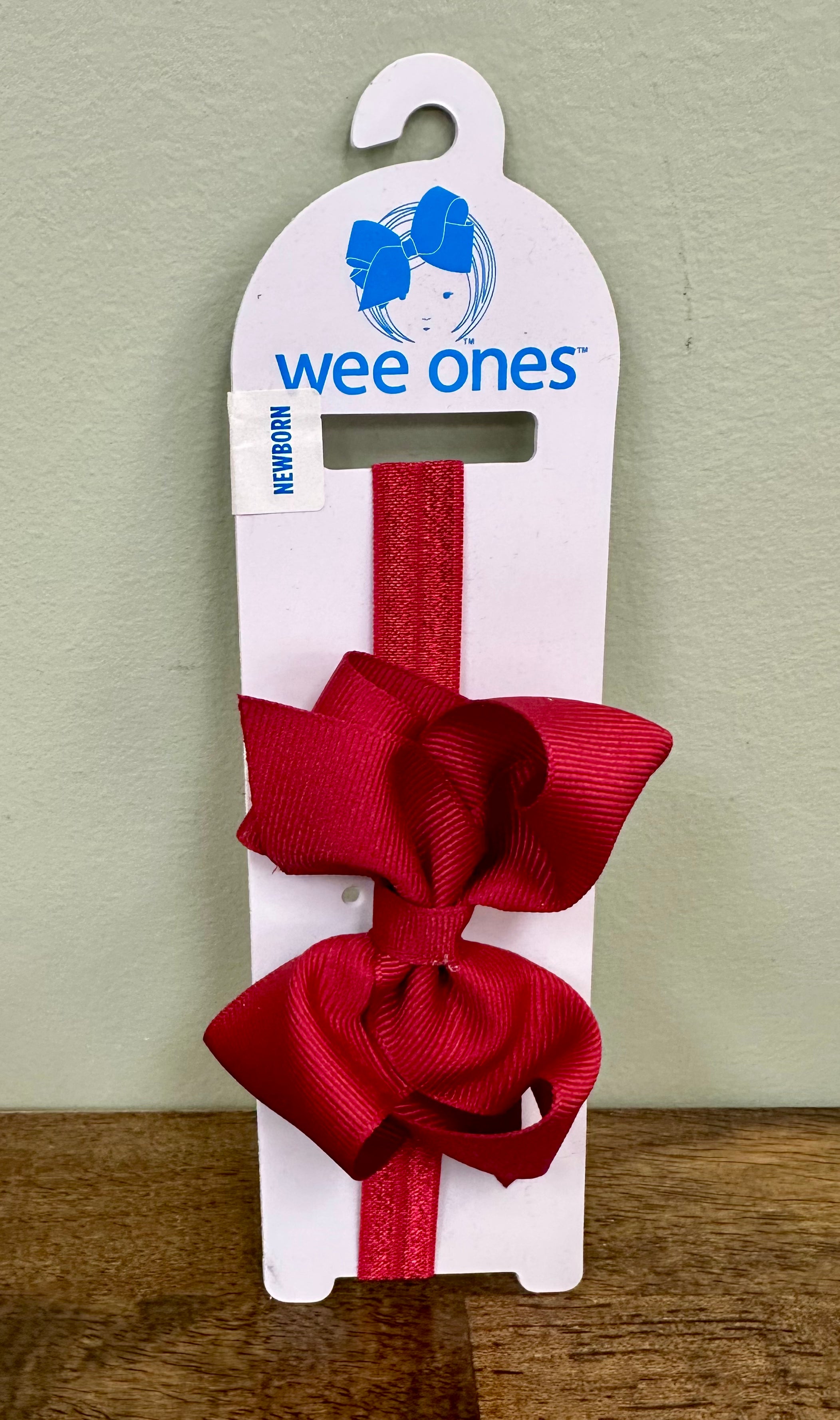 Small Classic Grosgrain Girls Hair Bow on Baby Headband