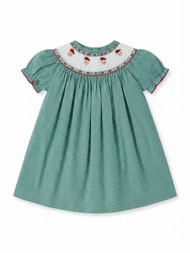 Emma Santa Smocked Bishop Dress