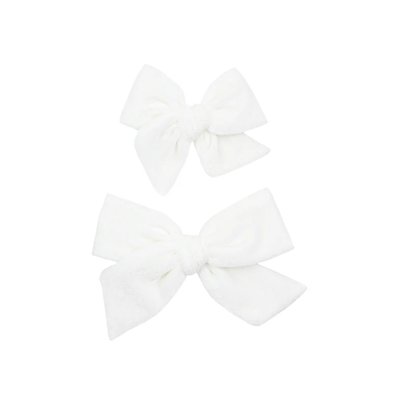 Velvet- Ivory Bow Clip