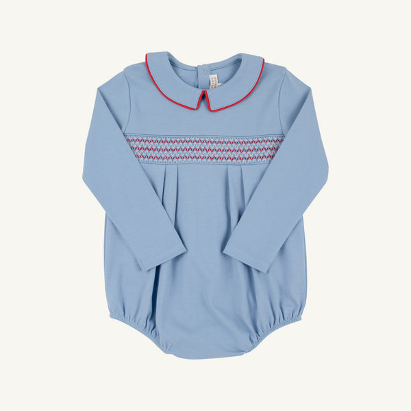 Long Sleeve Bradford Bubble - Barrington Blue with Worth Avenue White & Richmond Red
