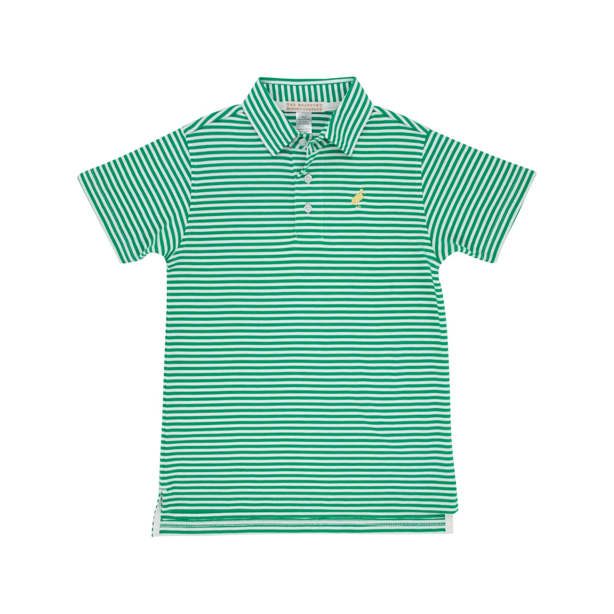Prim & Proper Polo - Kiawah Kelly Green Stripe w/ Bellport Butter Yellow - Short Sleeve