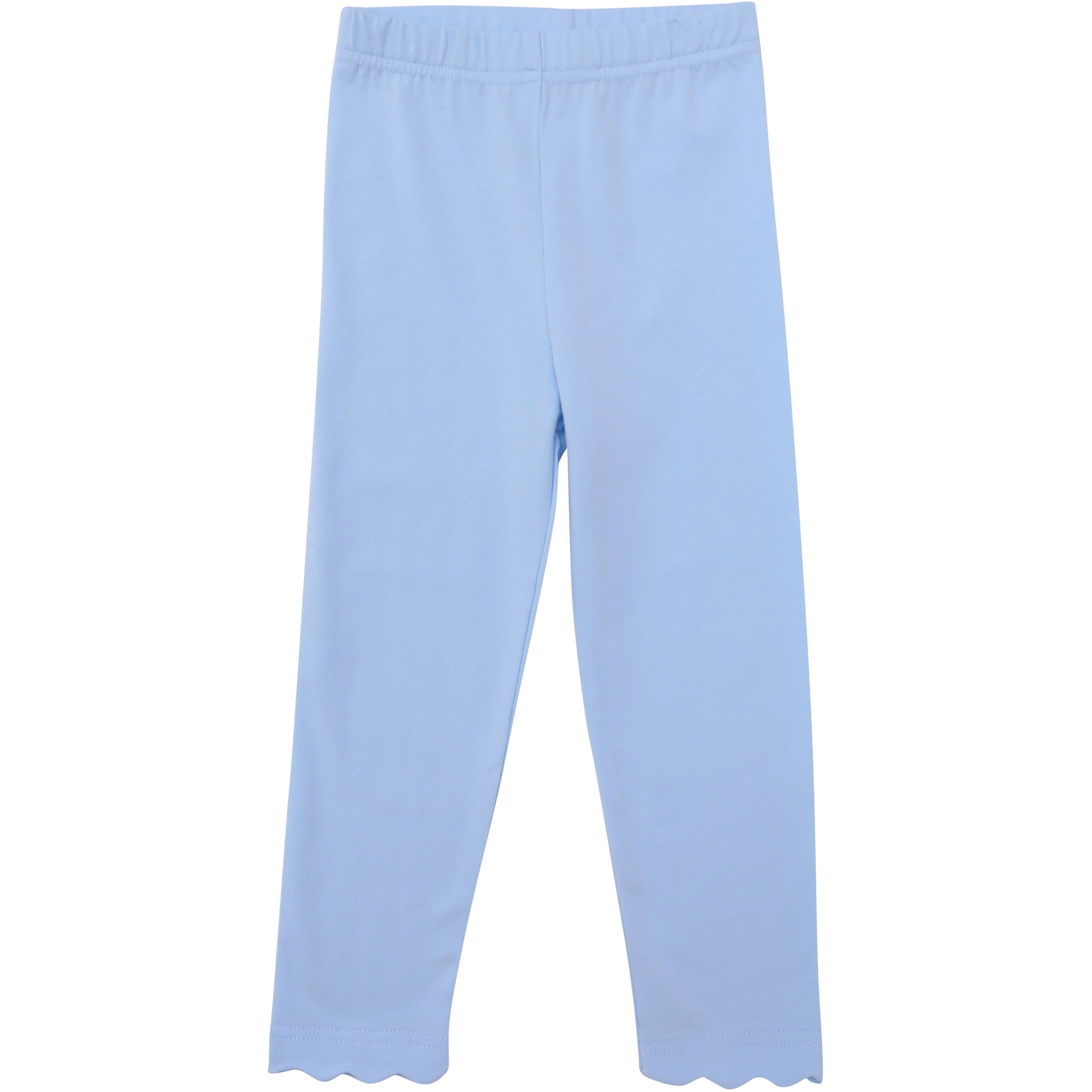 Scalloped Leggings-Light Blue