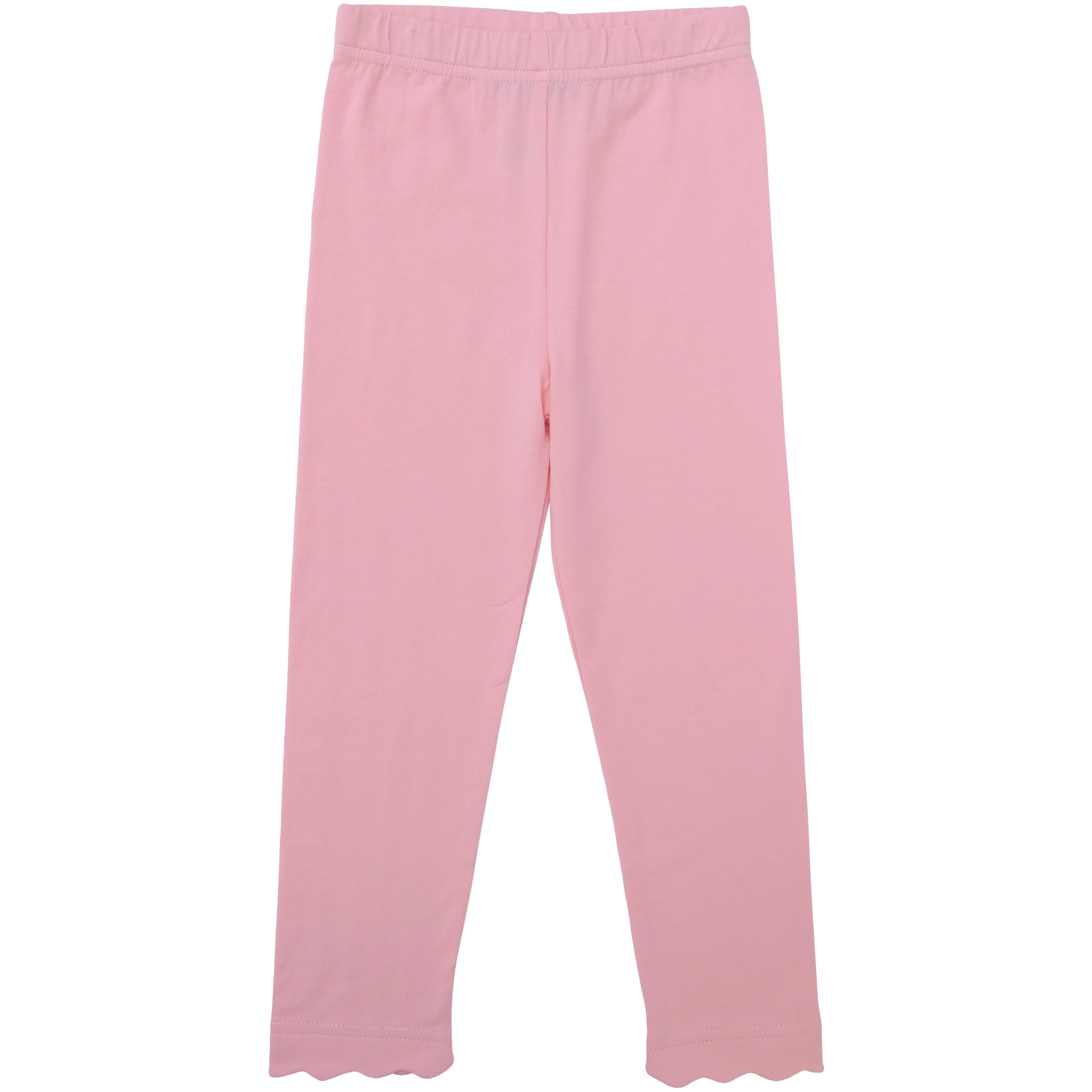 Scalloped Leggings-Light Pink