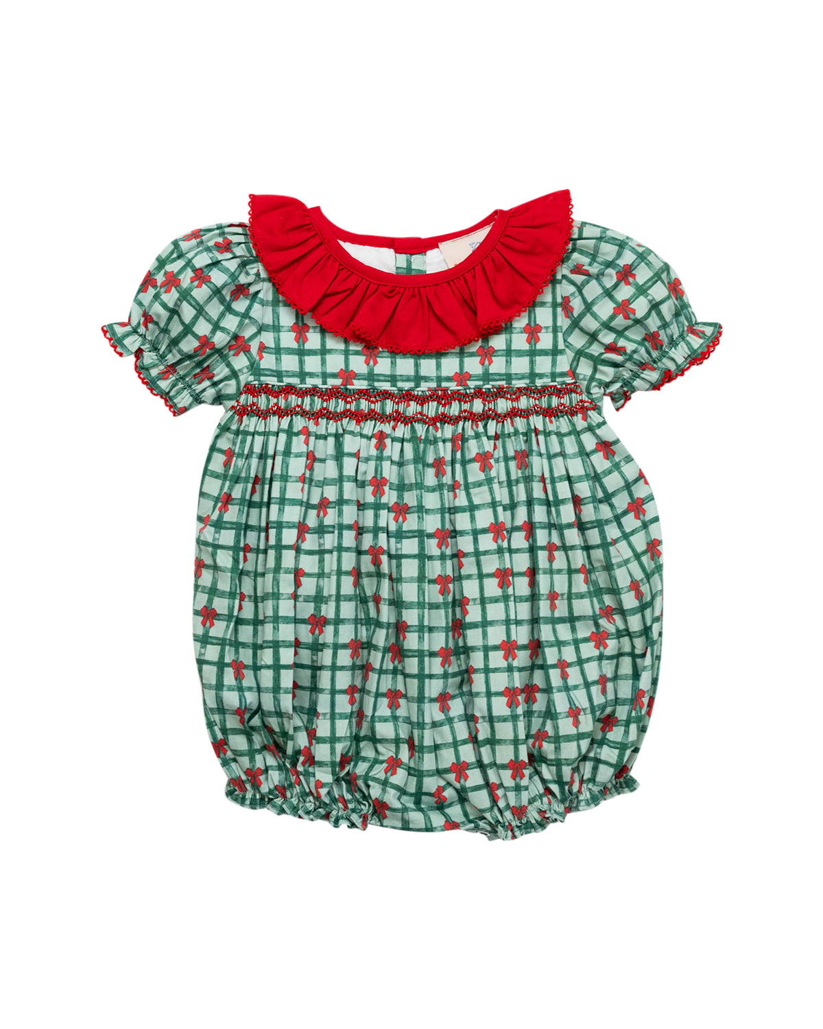 Christmas Ribbons Smocked Bubble