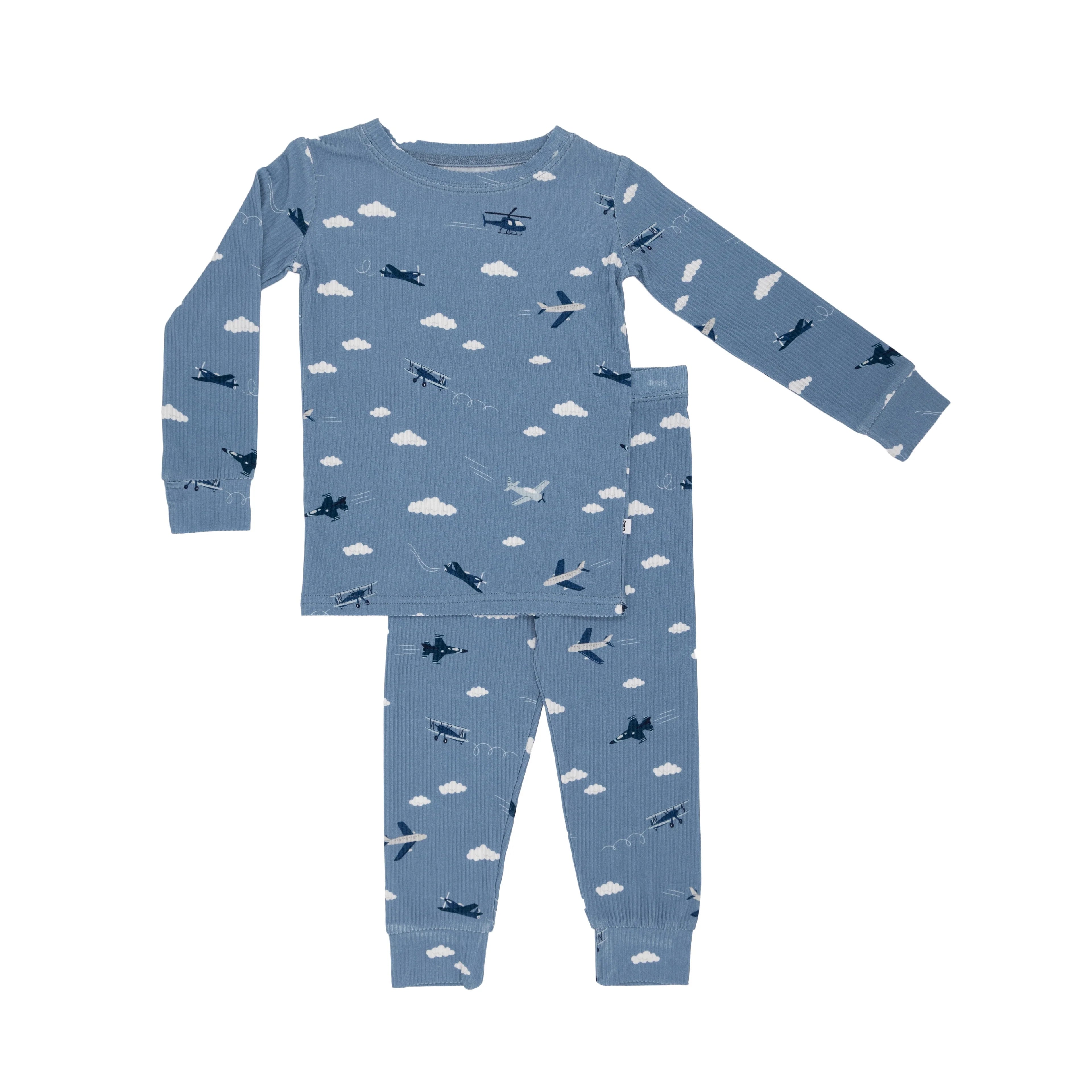 Take Flight Blue Small Ribbed Two-Piece Set