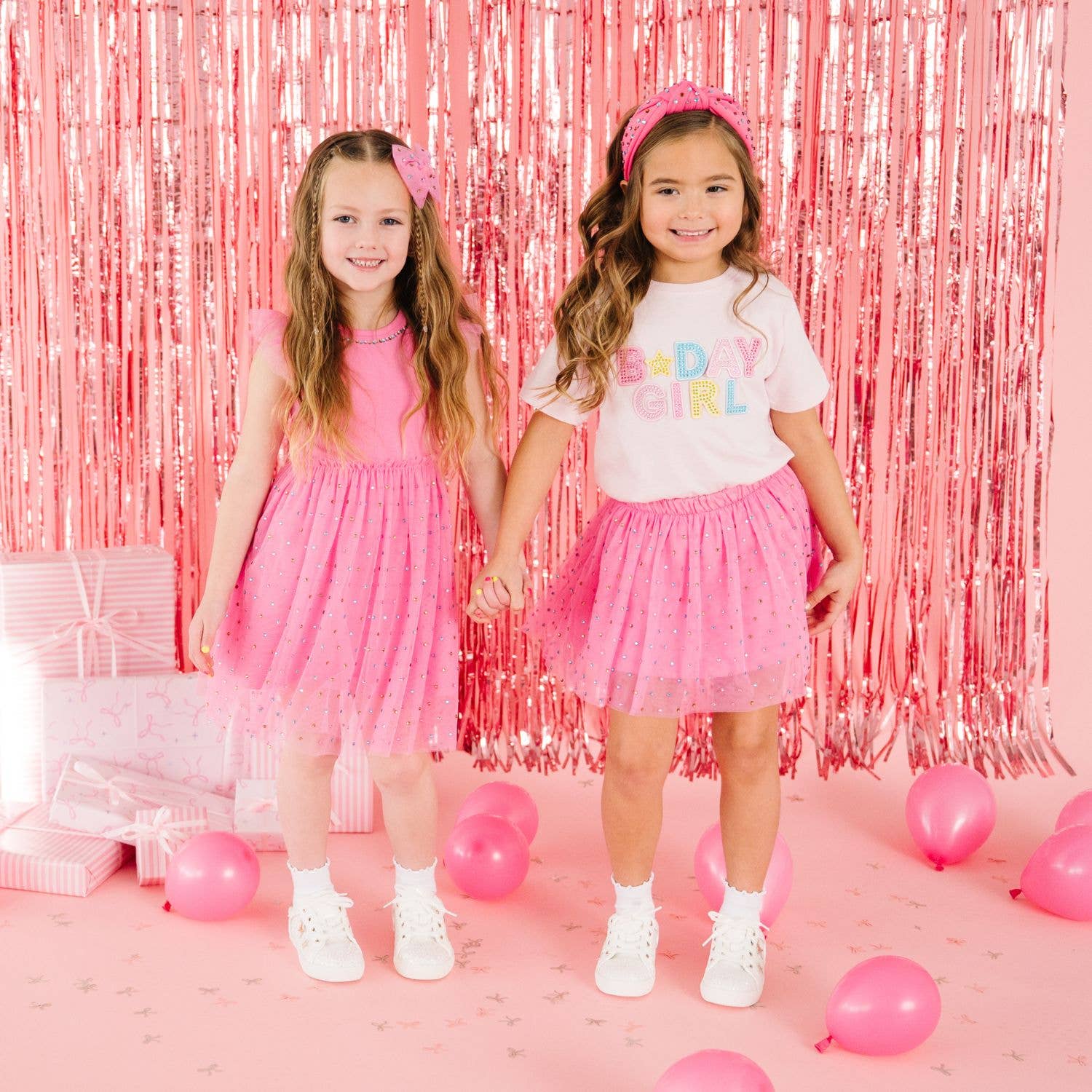 Birthday Girl Rhinestone Patch Short Sleeve T-Shirt - Kids