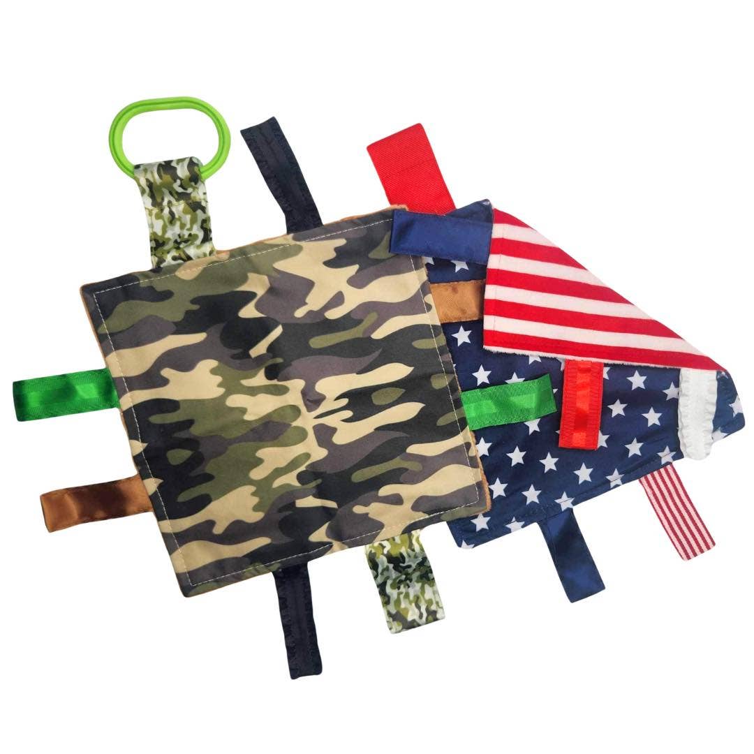 Army Camouflage Military Crinkle Tag Square Lovey