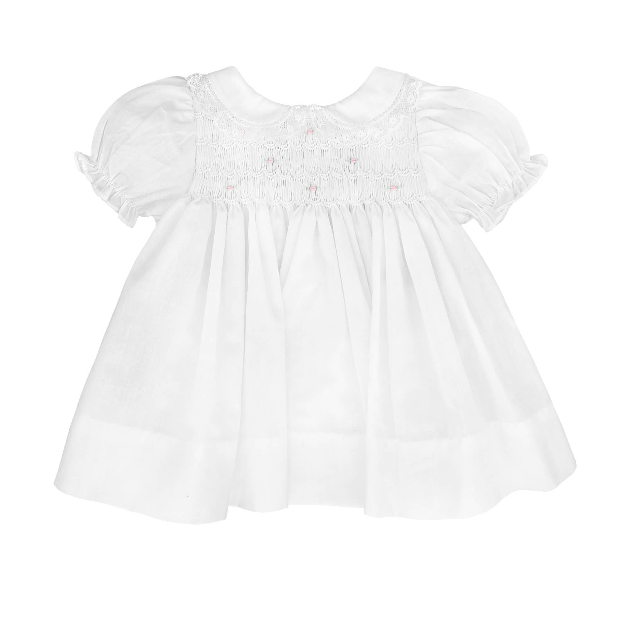 Fully Smocked Dress with Lace