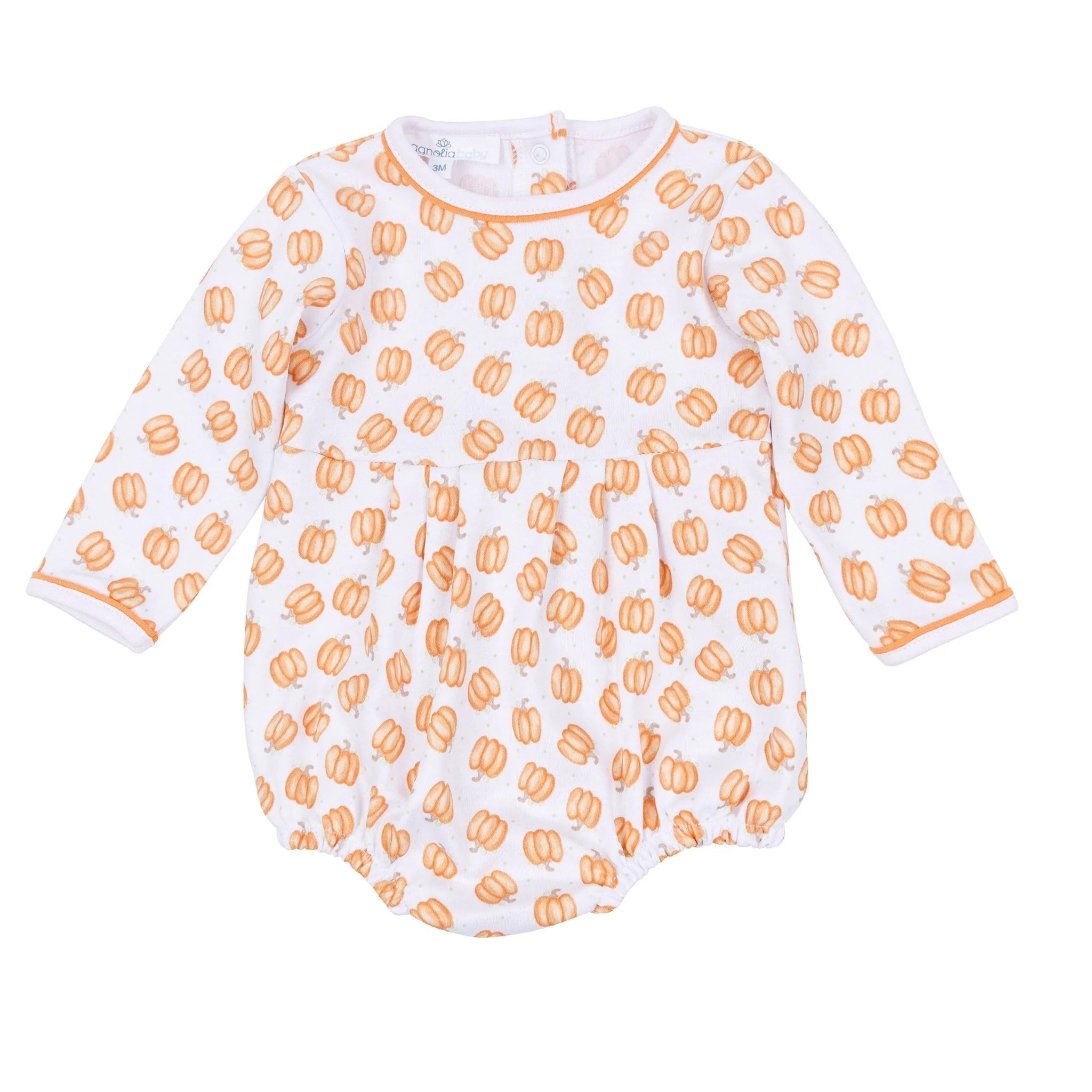 Baby Pumpkin Print Long Sleeve Bubble