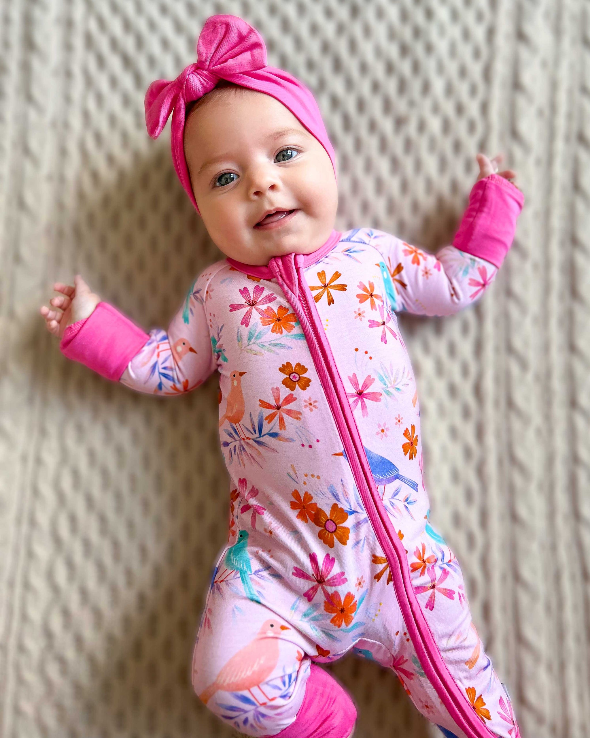 Blooming Birds | Convertible Bamboo Zipper Baby Pajamas Blooming Birds | Convertible Bamboo Zipper Baby Pajamas