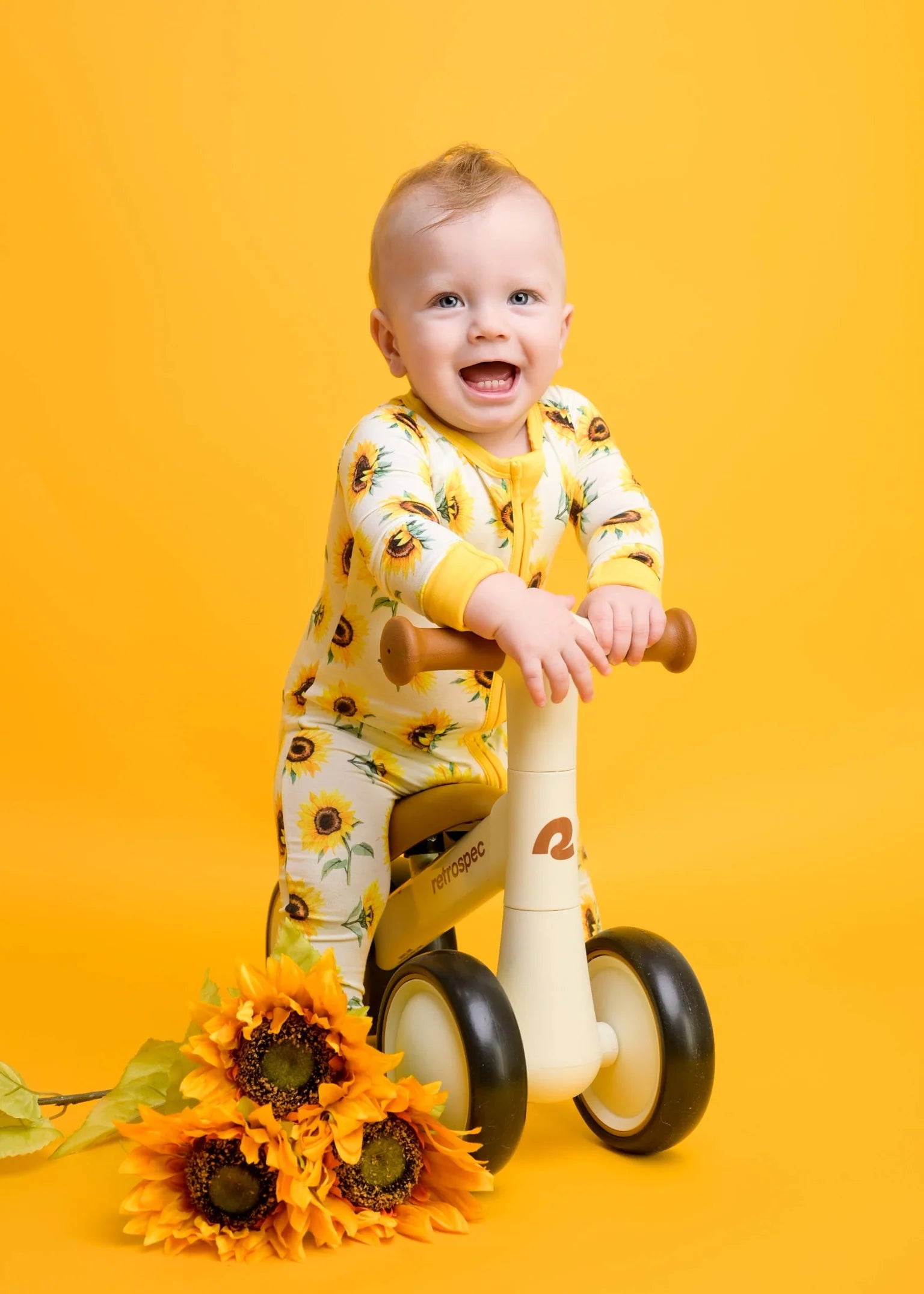 Sunflowers | Convertible Bamboo Zipper Baby Pajamas