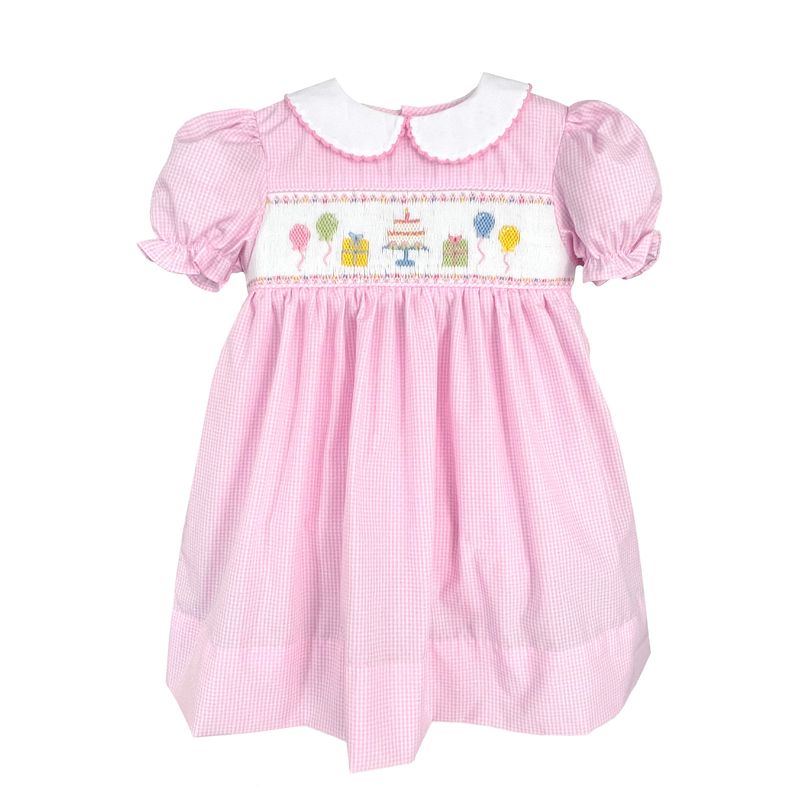 smocked first birthday dress 3T Size:4-5y Blue Zone Planet | Timeless style for baptisms Crew Neck Wedding Dress