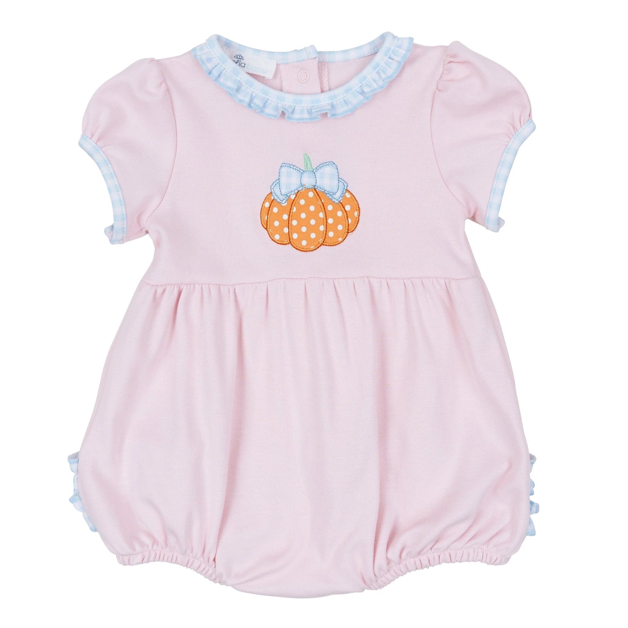 Bowtique Pumpkin Applique Ruffle Bubble