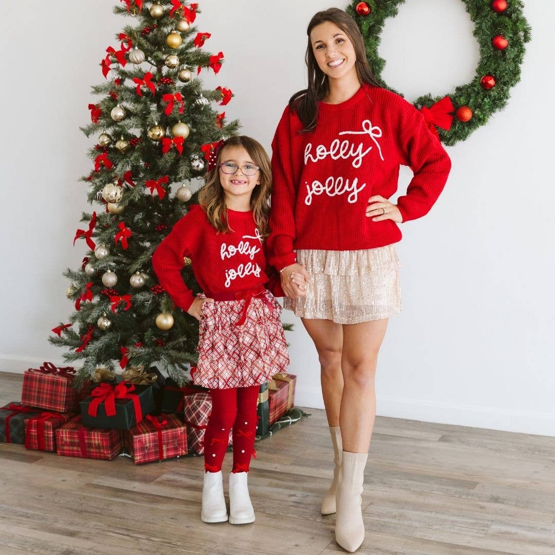 Holly Jolly Bow Christmas Knit Sweater